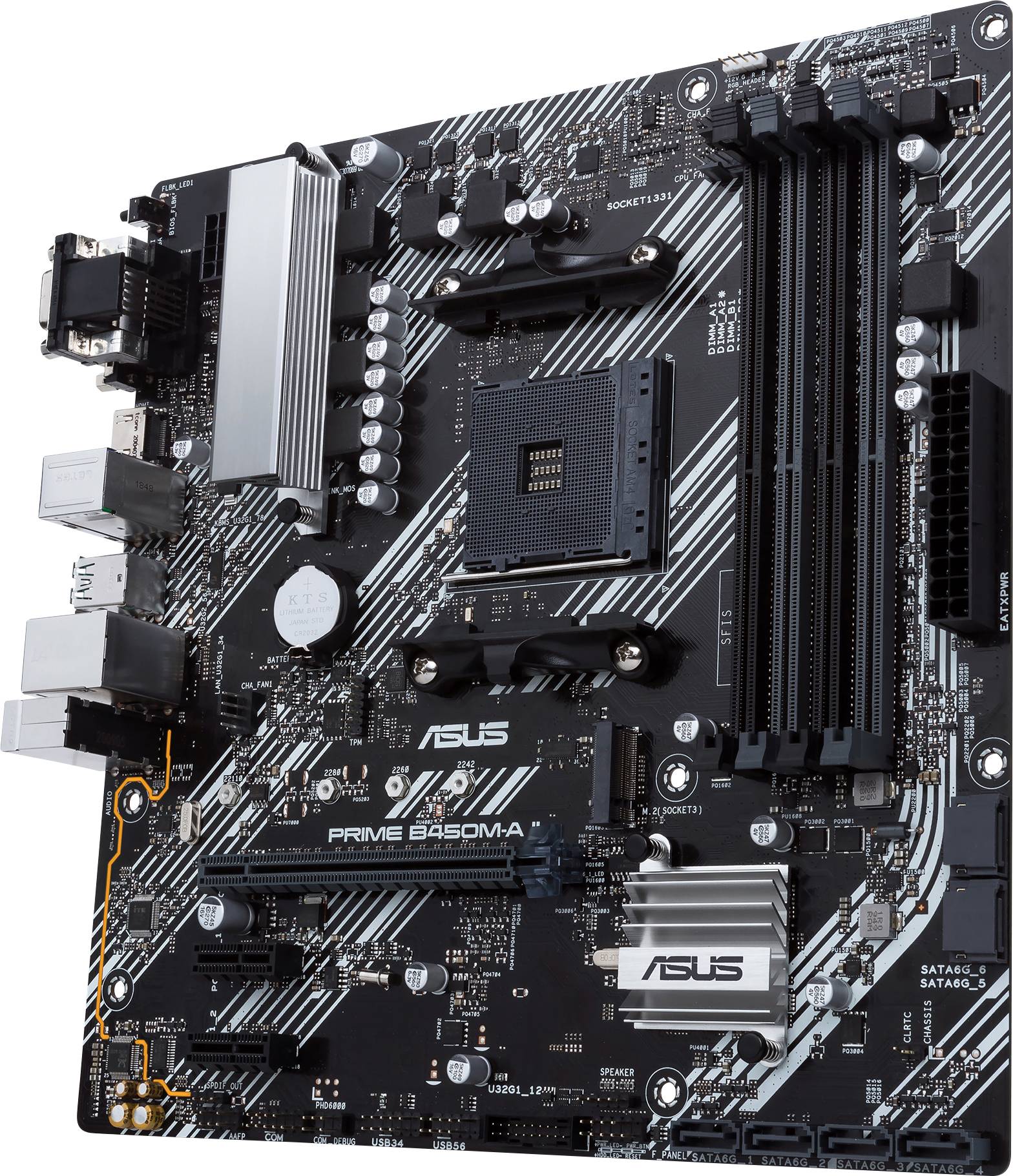 Asus PRIME B450M-A II Carte mère Socket (PC) AMD AM4 Facteur de forme (détails) Micro-ATX Chipset de la carte mère AMD® B450