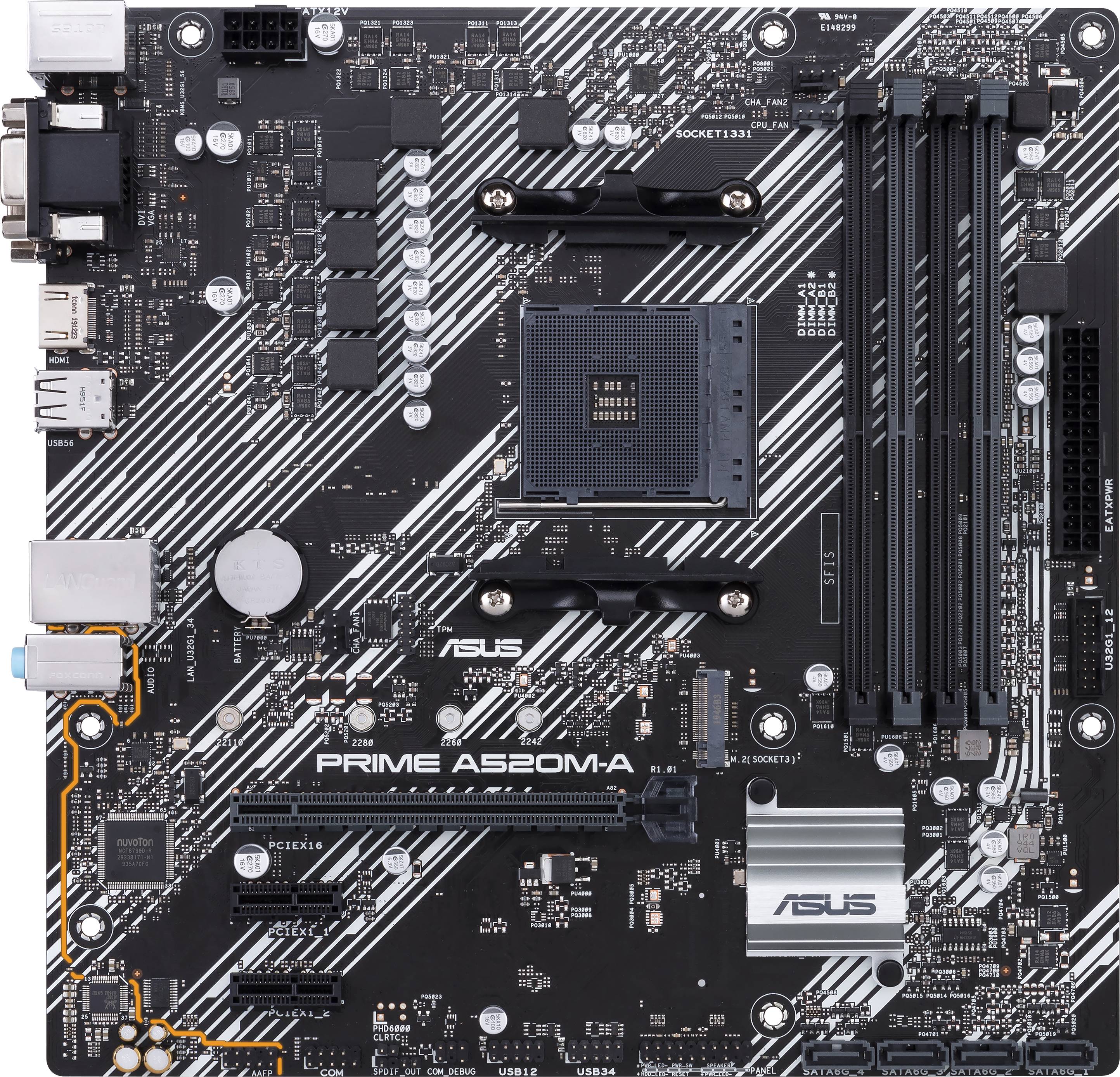 Asus PRIME A520M-A Carte mère Socket (PC) AMD AM4 Facteur de forme (détails) Micro-ATX