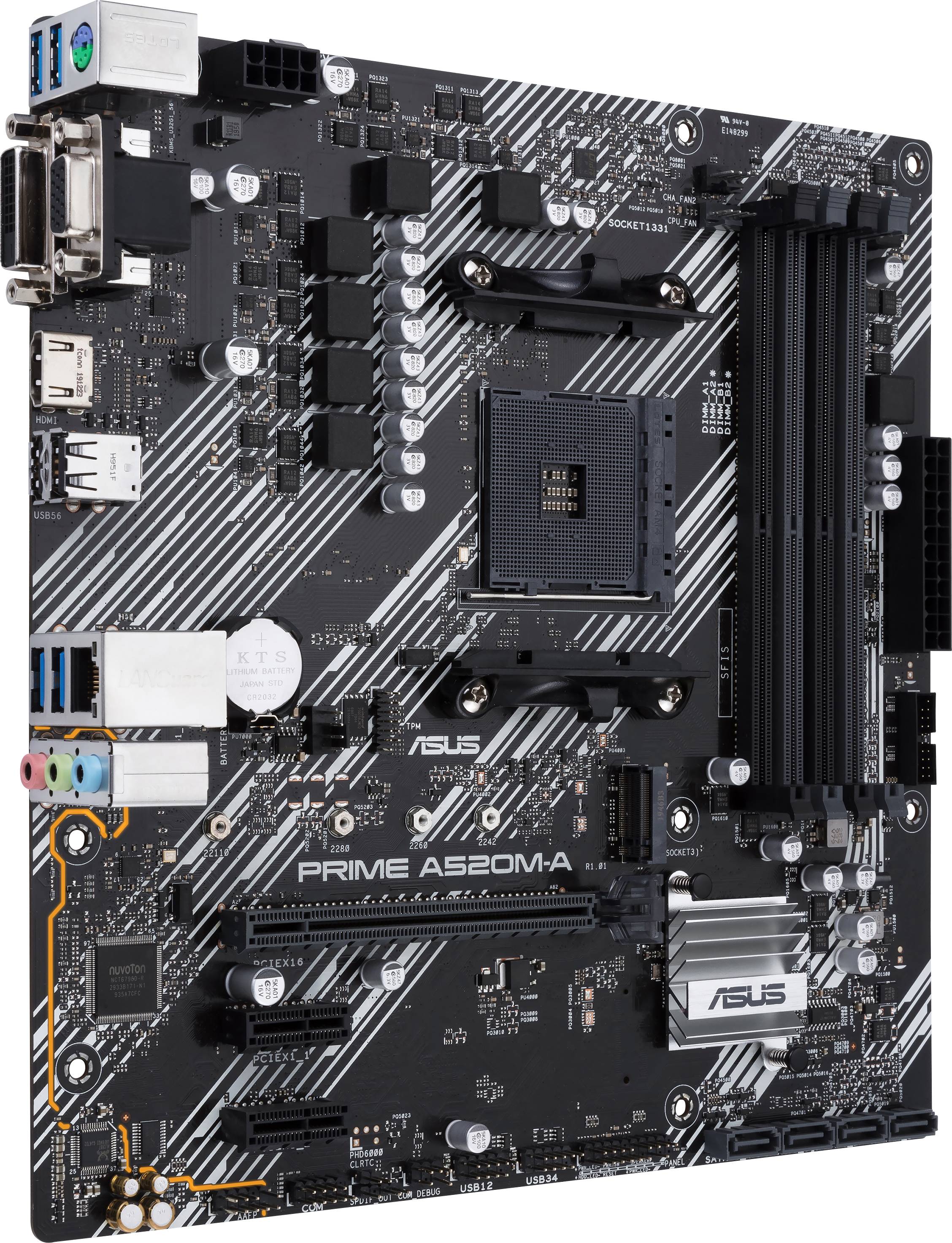 Asus PRIME A520M-A Carte mère Socket (PC) AMD AM4 Facteur de forme (détails) Micro-ATX