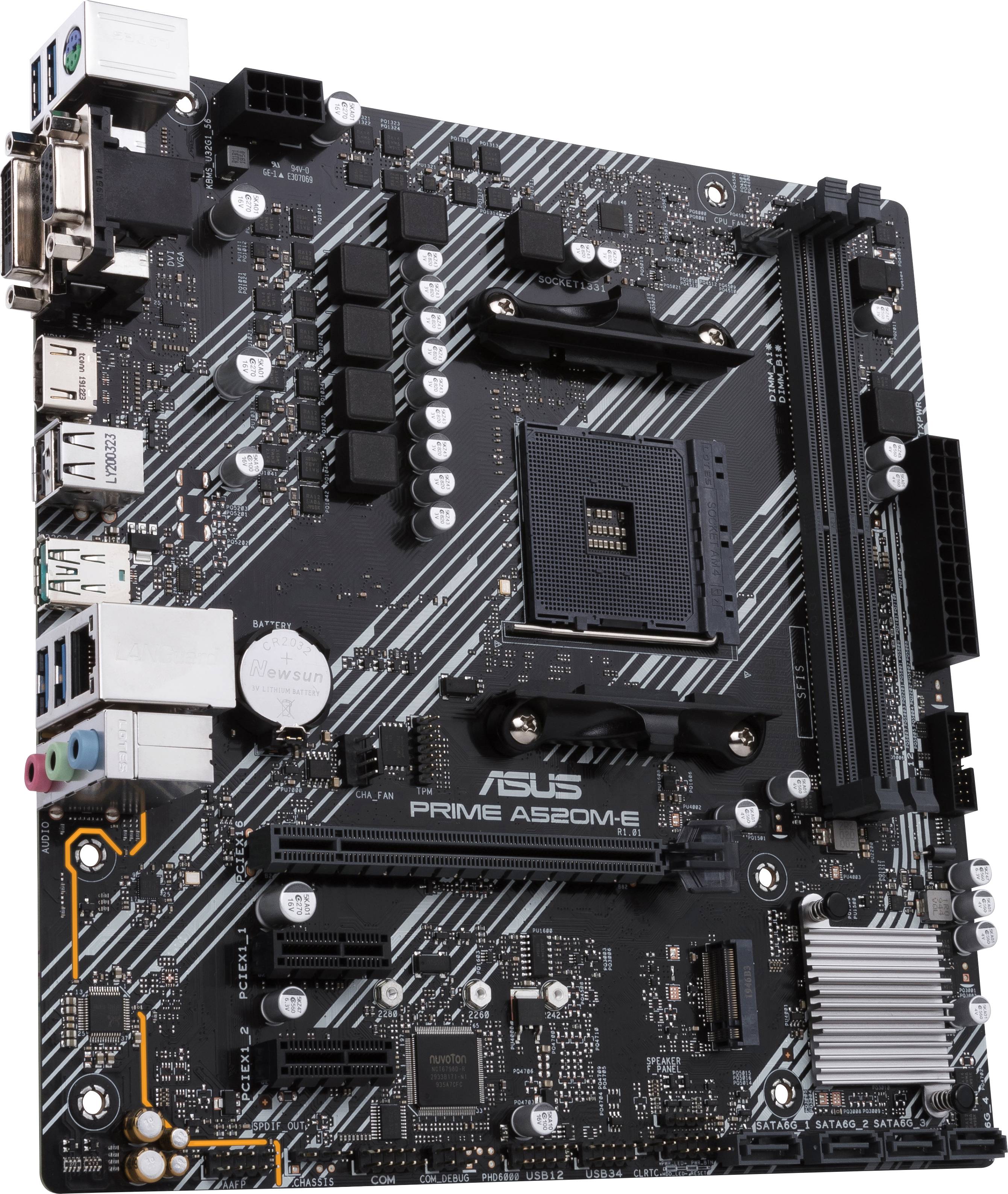 Asus PRIME A520M-E Carte mère Socket (PC) AMD AM4 Facteur de forme (détails) Micro-ATX