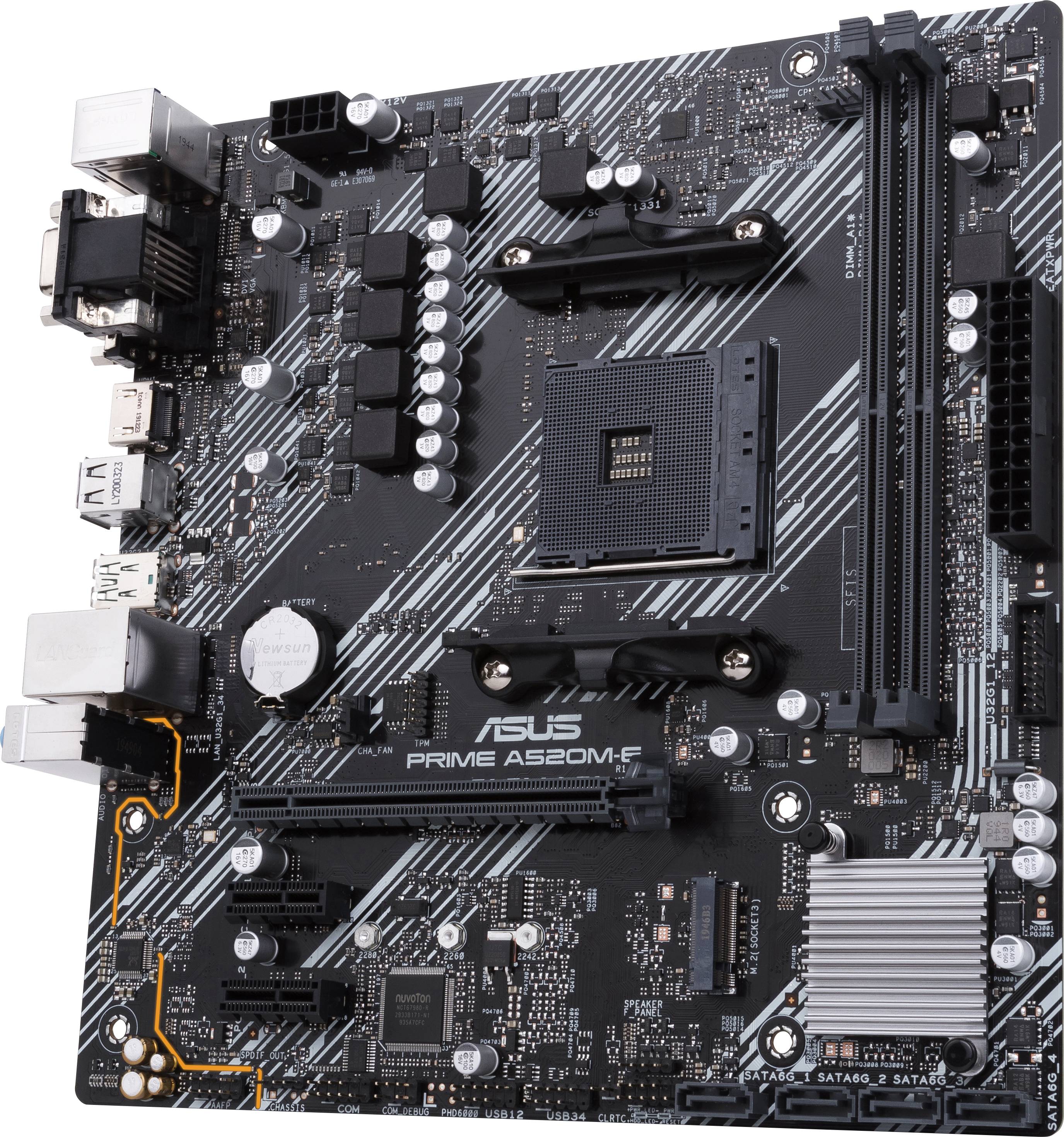 Asus PRIME A520M-E Carte mère Socket (PC) AMD AM4 Facteur de forme (détails) Micro-ATX