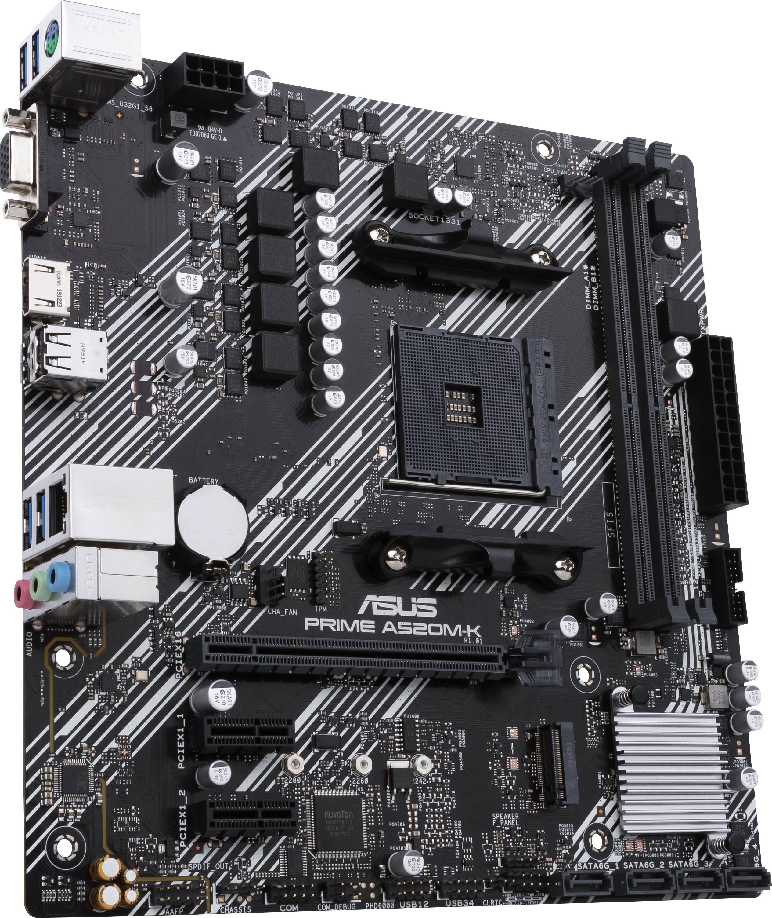 Asus PRIME A520M-K Carte mère Socket (PC) AMD AM4 Facteur de forme (détails) Micro-ATX