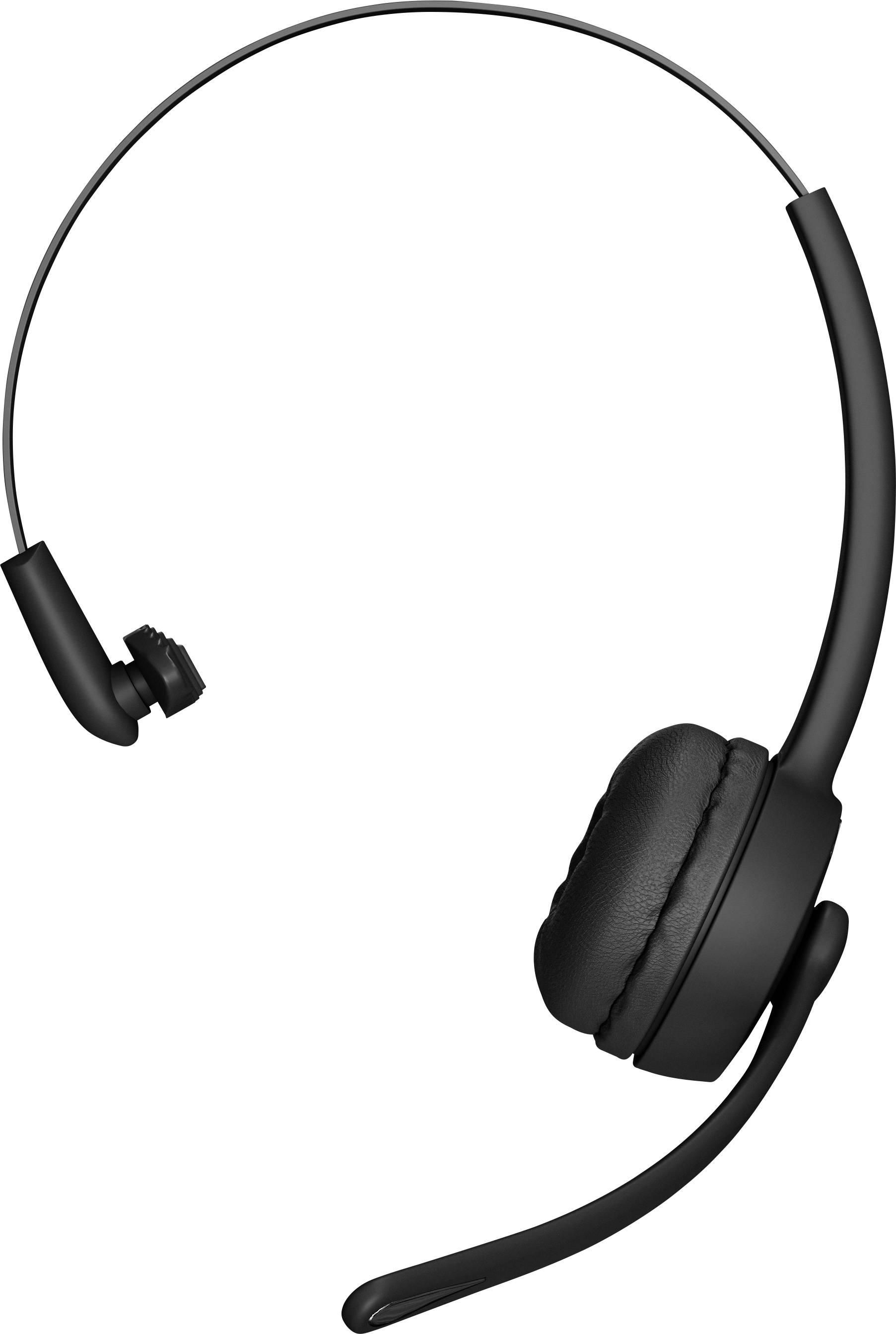 Un casque noir avec un seul écouteur et un bras micro.