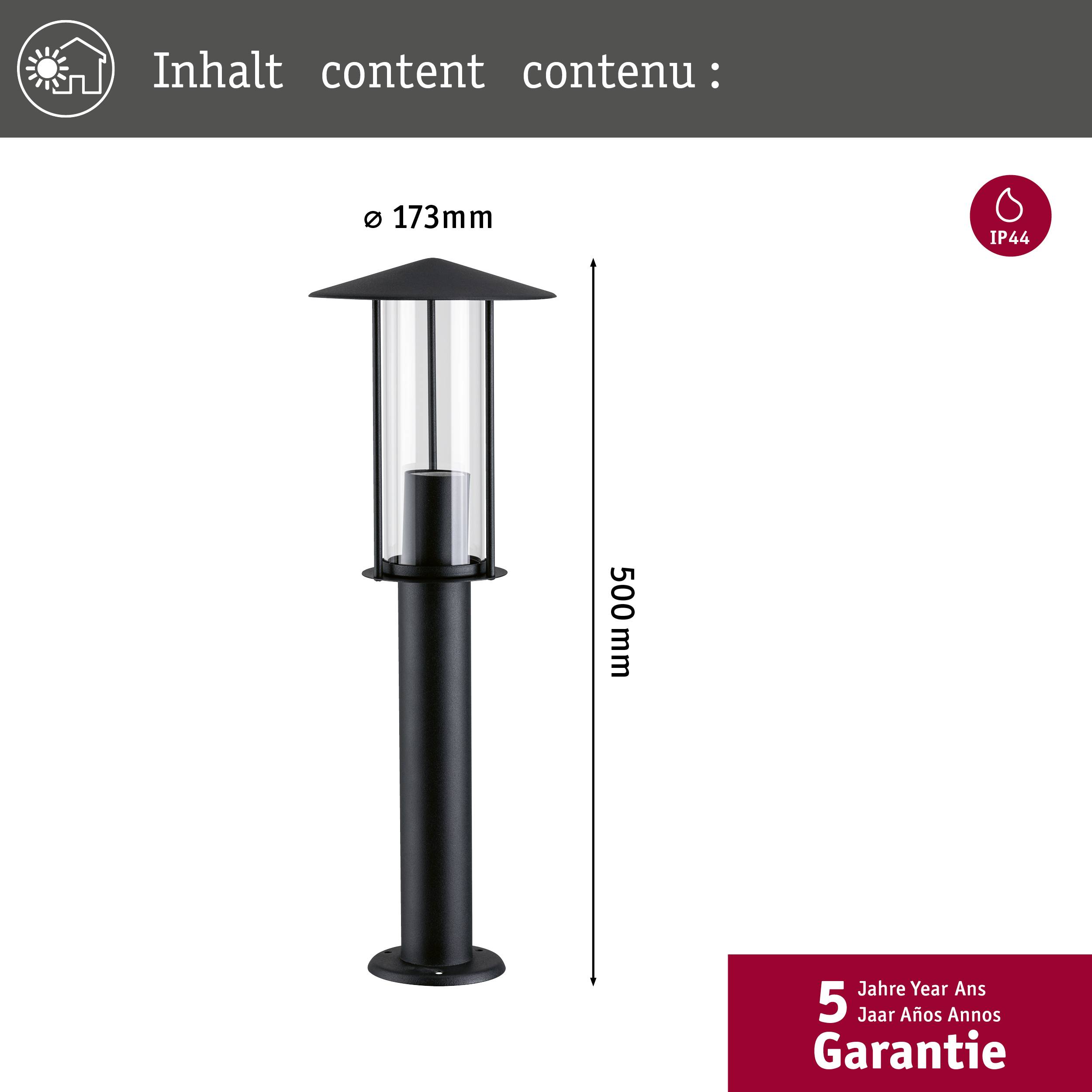 Lampadaire extérieur Paulmann 94397 E27 gris foncé