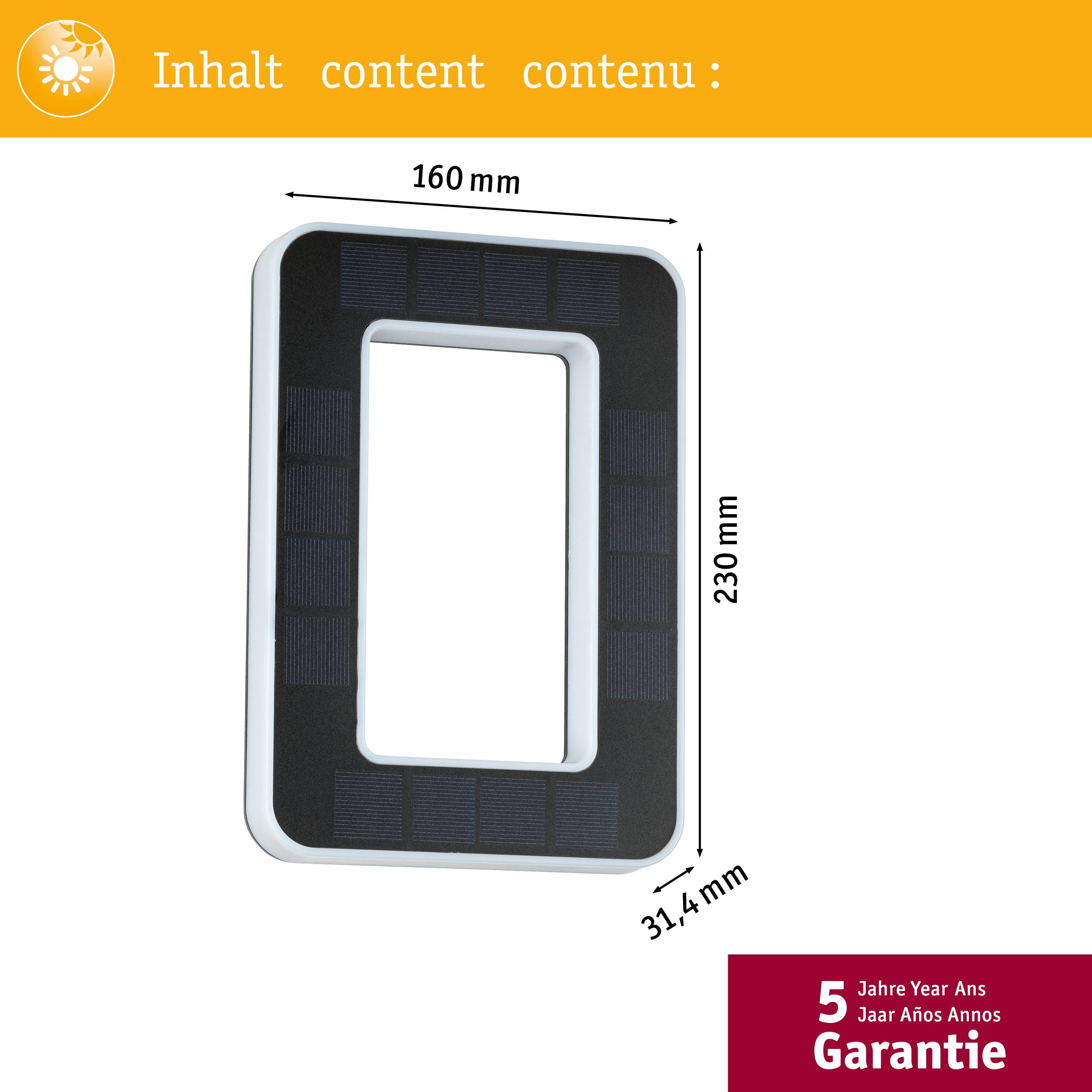 Paulmann 79851 Eclairage solaire pour numéro de maison 0.20 W blanc chaud noir