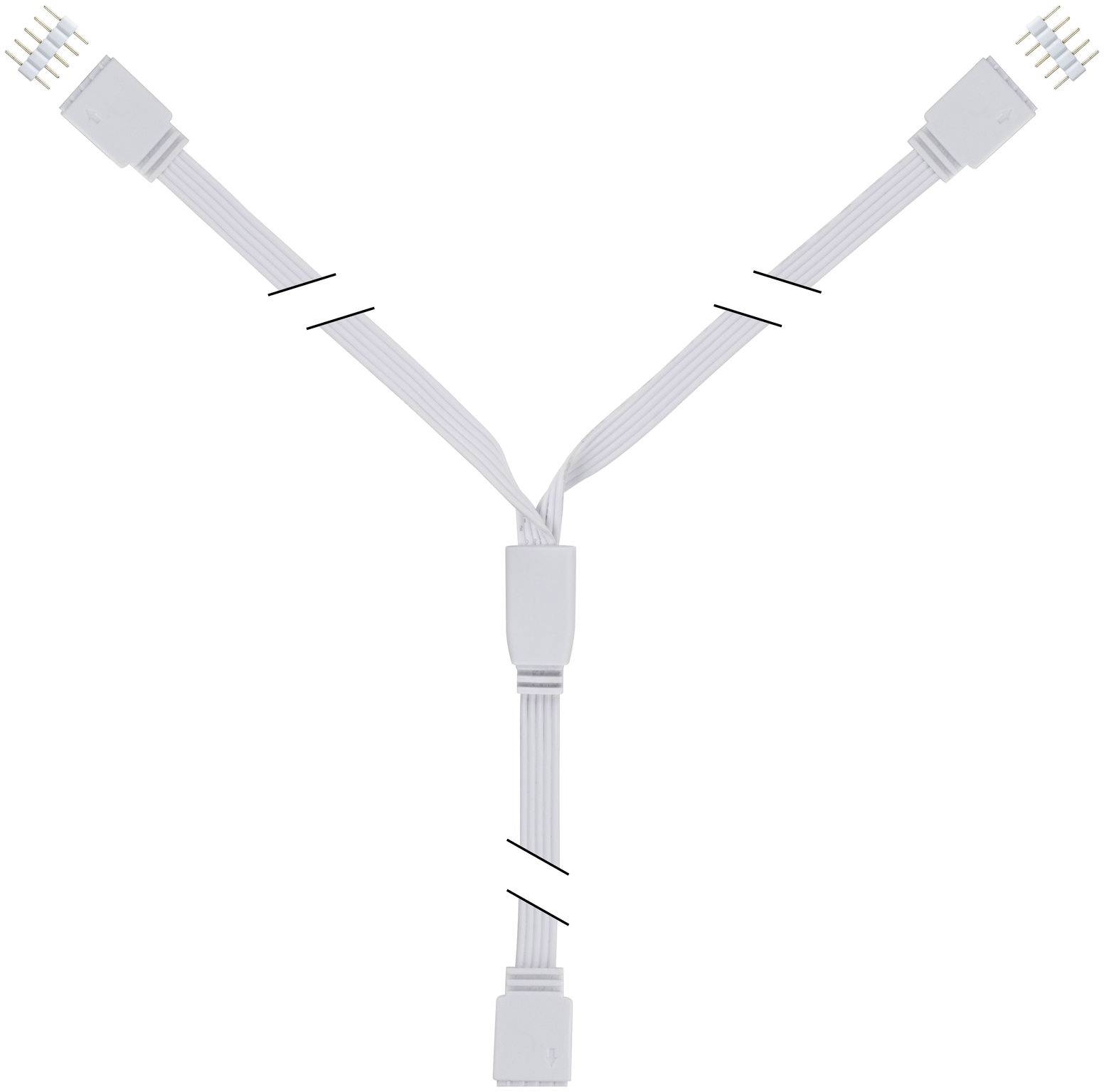 Câble répartiteur LED à trois sorties en forme de Y. Adapté pour connecter des bandes LED RVB à un seul contrôleur.
