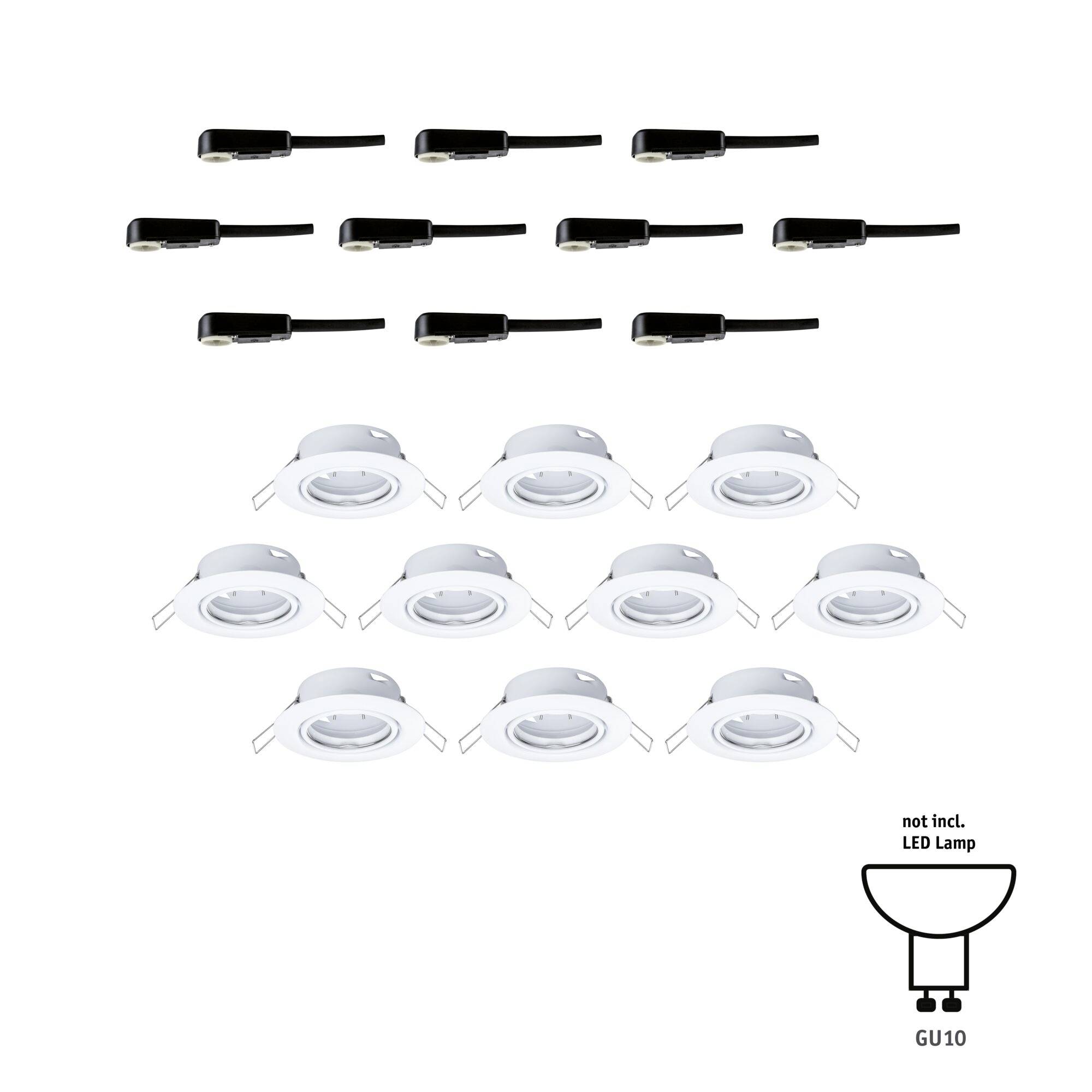 Paulmann 93400 Luminaire à LED encastrable jeu de 10 LED GU10 blanc