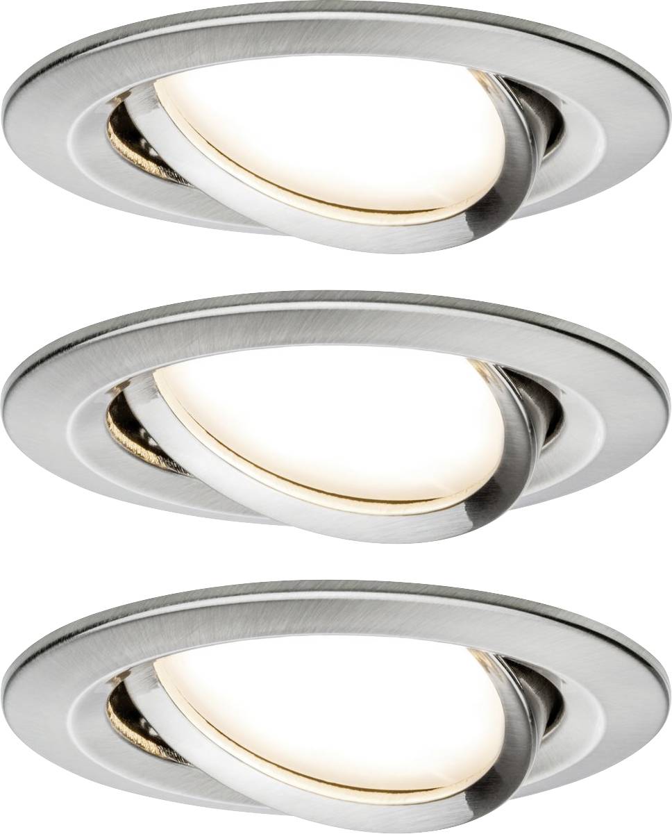 Paulmann 92959 Luminaire à LED encastrable jeu de 3 LED 18 W fer (brossé)