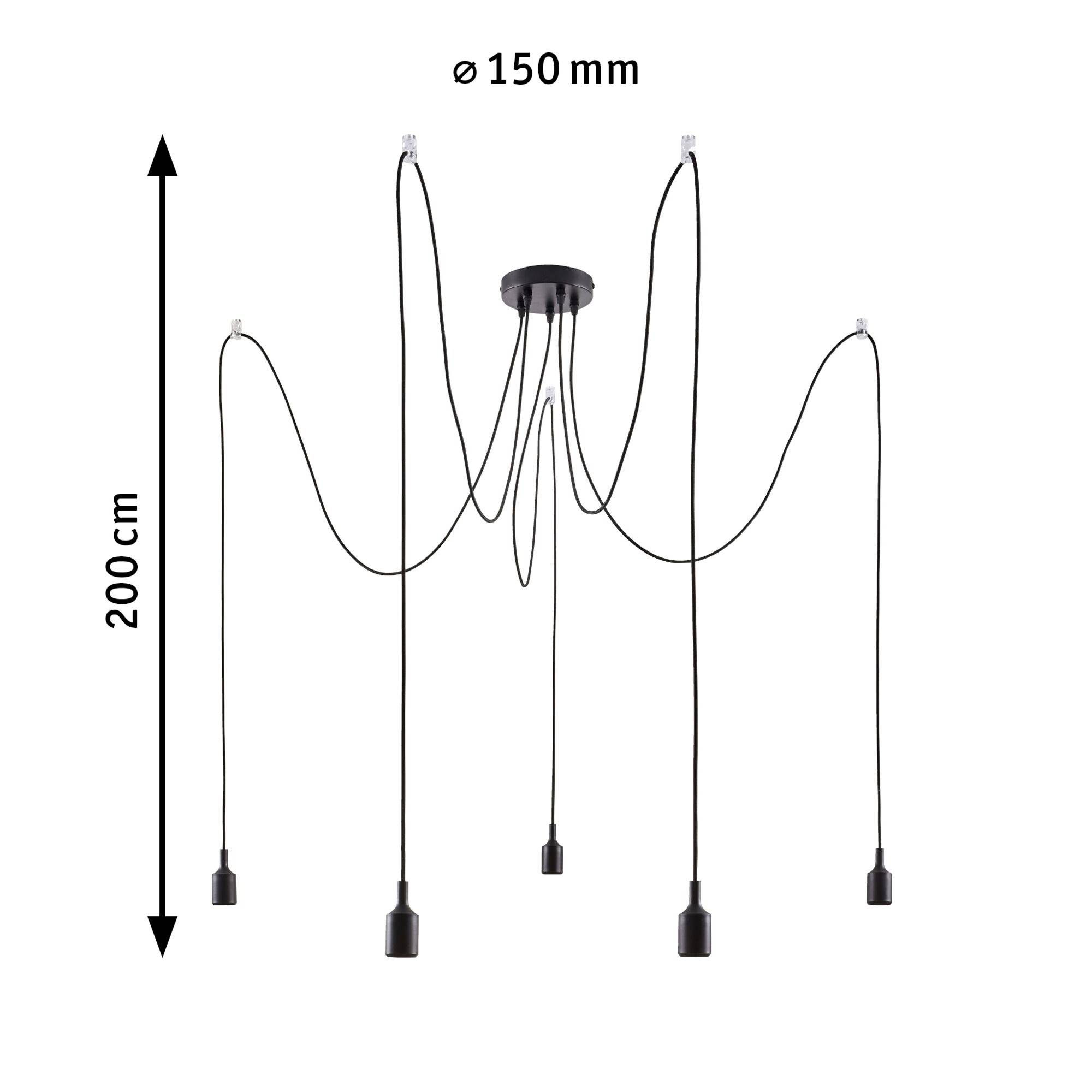 Paulmann Ketil 50389 Luminaire à suspendre LED E27 noir