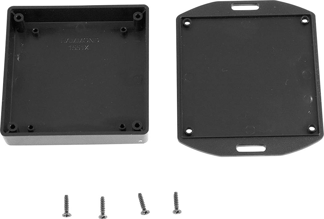Boîtier universel Hammond Electronics 1551XXFLBK ABS noir 80 x 80 x 15 1 pc(s)