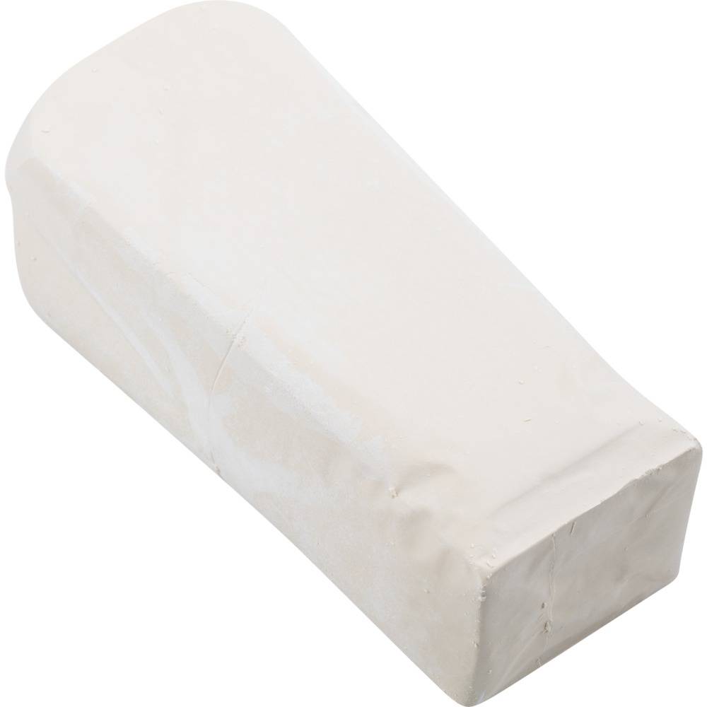 Un bloc rectangulaire blanc de pâte à modeler, probablement destiné à des travaux de modelage créatif.
