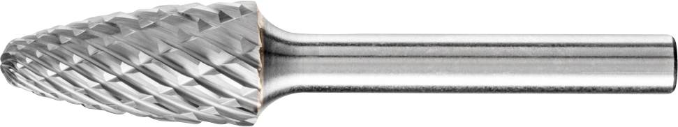Fraise en métal à tête pointue et structure diamantée en spirale, adaptée à l'usinage des métaux sur des machines-outils manuelles ou stationnaires.