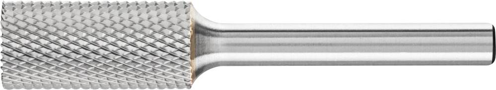 Fraise à tête cylindrique et à denture croisée, fabriquée en métal, utilisée dans l'usinage et le traitement de surface des métaux.
