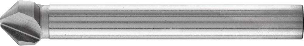 Un foret conique à fraise de forme conique et tige cylindrique en métal brillant, utilisé pour l'ébavurage des trous.