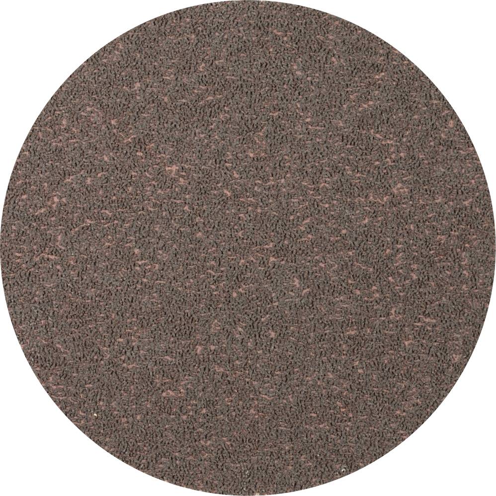 Disque abrasif brun, rond, fait d'un matériau fibreux.