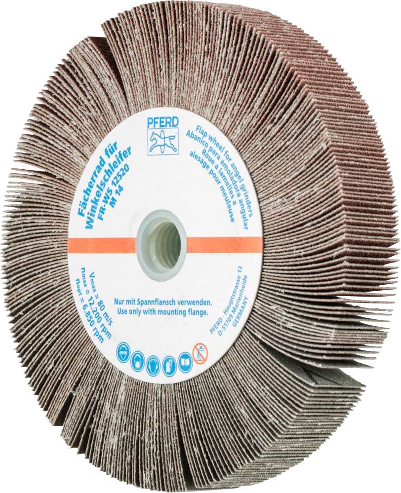 Disque à tronçonner pour meuleuse d'angle, adapté pour l'usinage des métaux. Consigne de sécurité : à utiliser uniquement avec la bride de serrage.