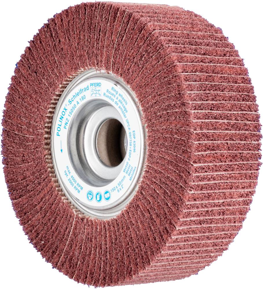 PFERD 44645119 Roue abrasive en feutre Polinox PNZ Ø 150 x 50 mm Ø d'alésage 254 mm A 180 pour ponçage et finition de précision