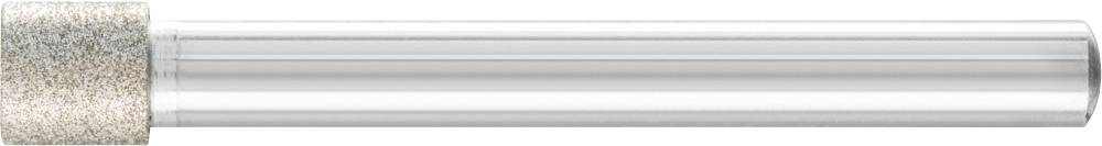 Pièce métallique à tige cylindrique et pointe texturée, probablement un outil de coupe ou un embout de forage.