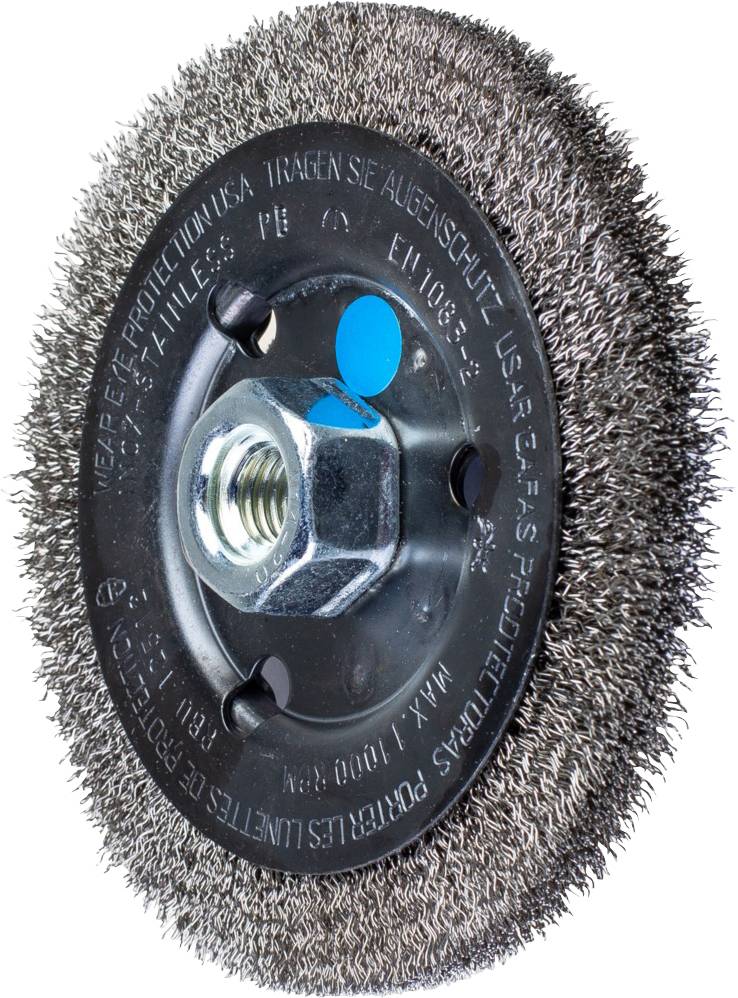 PFERD TOOLS Brosse ronde non torsadée RBU Ø 125 x 12 mm M14 acier inoxydable Ø 0,30 pour meuleuse d'angle POS RBU 12512/M14 INOX