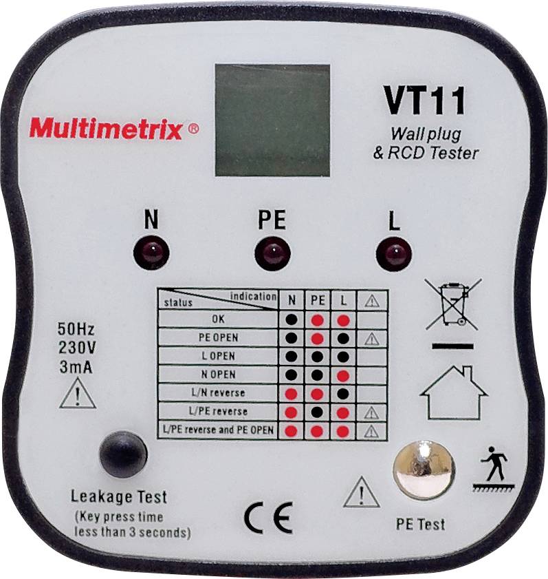 Testeur de prise Multimetrix VT 11 CAT II 300 V LED