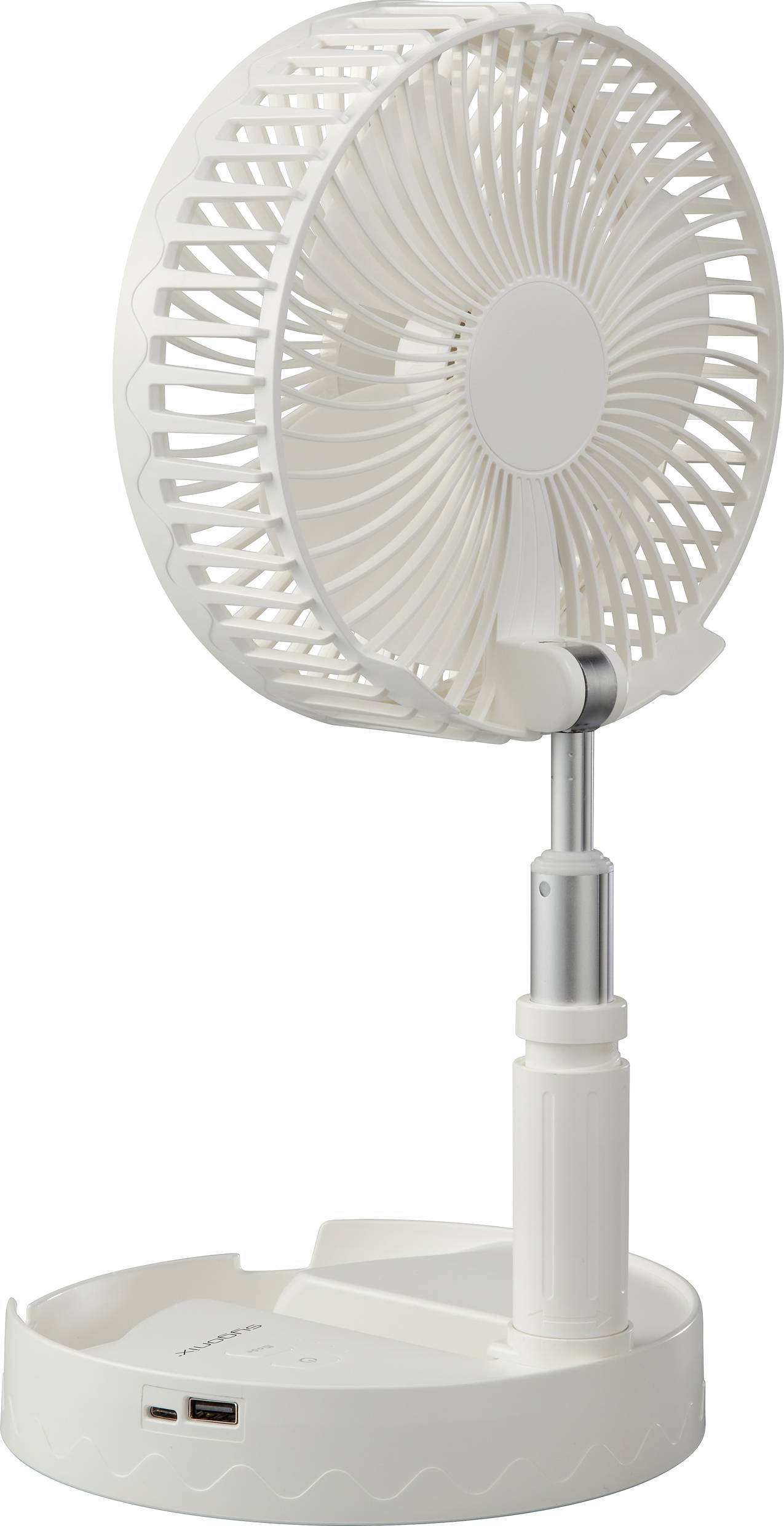 Sygonix Ventilateur USB 2.5 W (Ø x H) 197 mm x 975 mm blanc hauteur réglable