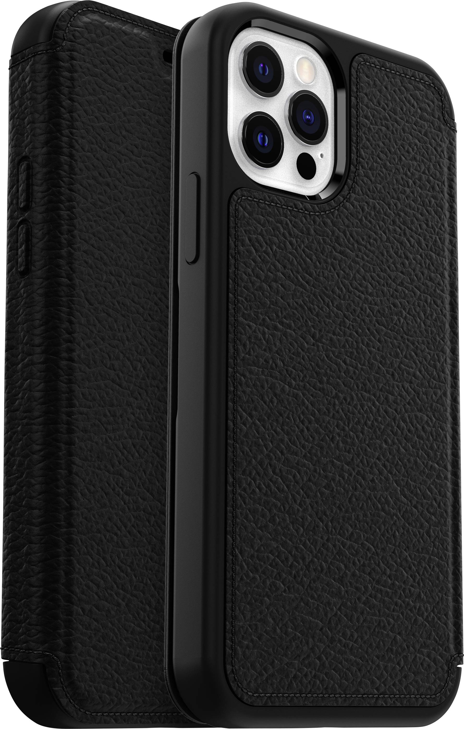 Otterbox Strada Étui portefeuille Apple iPhone 12, iPhone 12 Pro noir étui à rabat, résistant aux chocs 77-65420