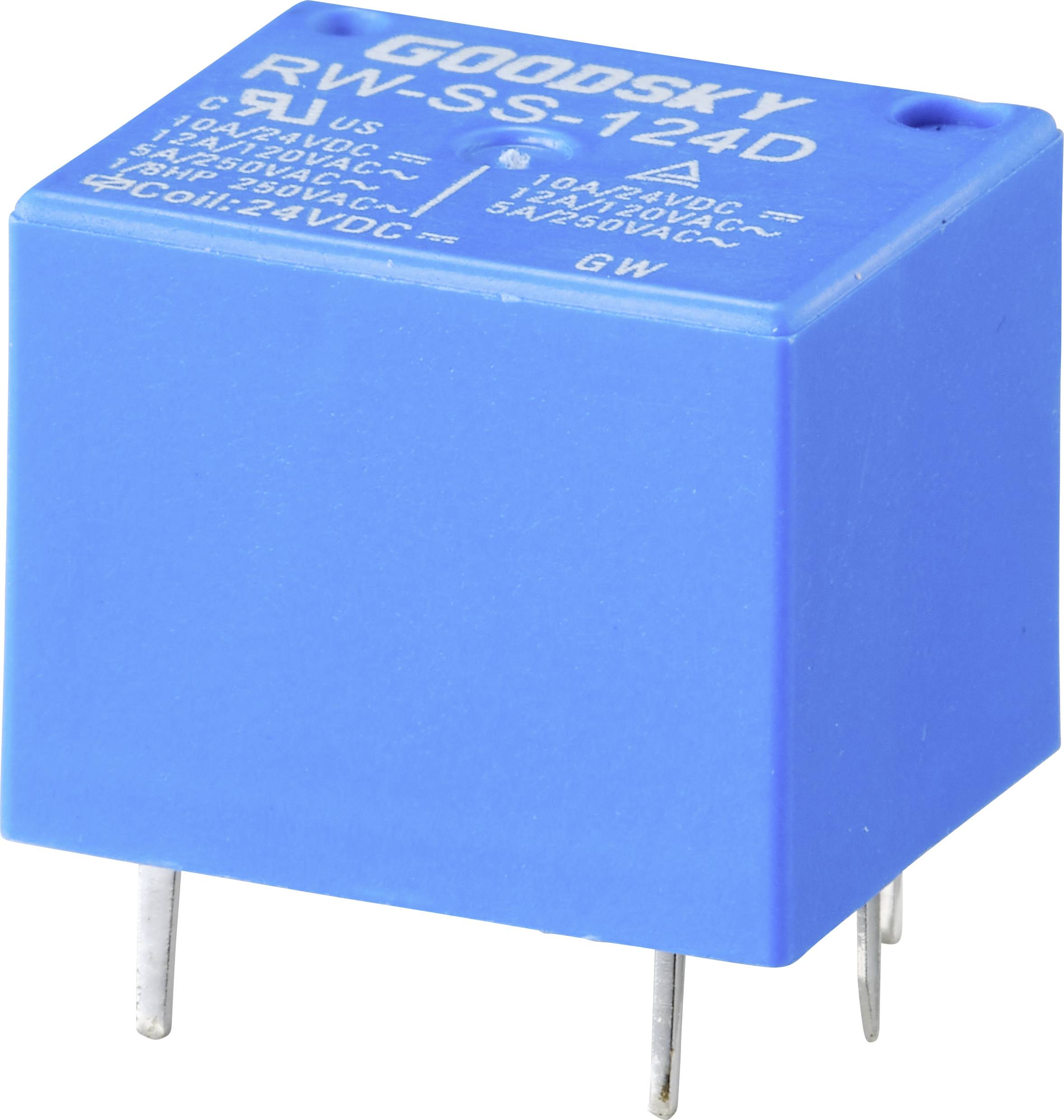 GoodSky RW-SS-124D Relais pour circuits imprimés 24 V/DC 12 A 1 inverseur (RT) Tray