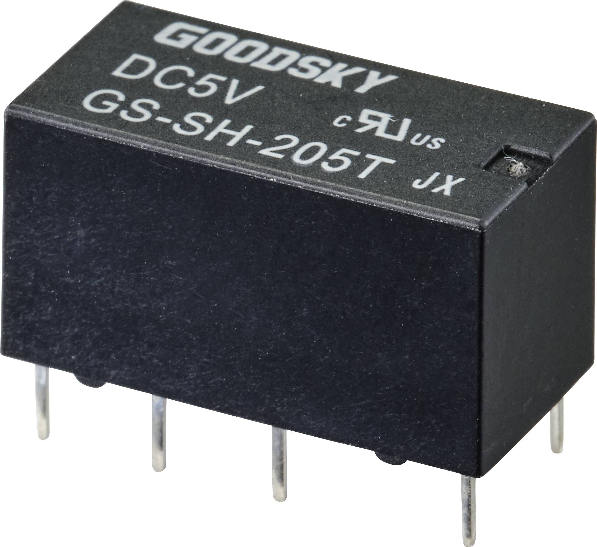 GoodSky GS-SH-205T Relais pour circuits imprimés 5 V/DC 2 A 2 inverseurs (RT) Tube