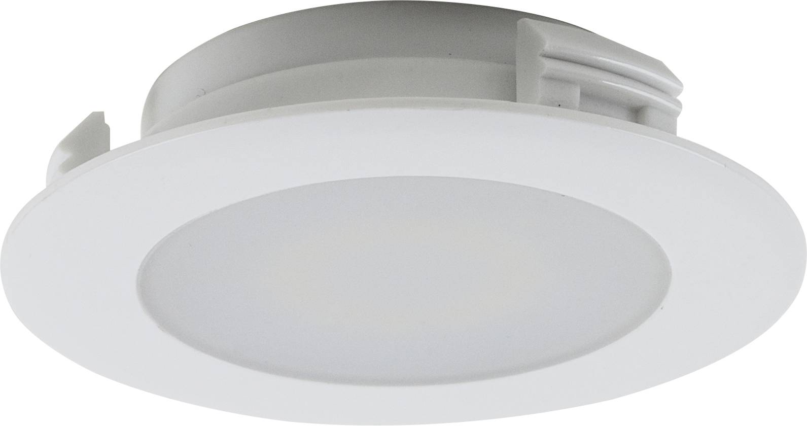Spot encastrable rond et blanc au design plat. Il convient pour une installation au plafond et offre une option d'éclairage discrète et moderne.