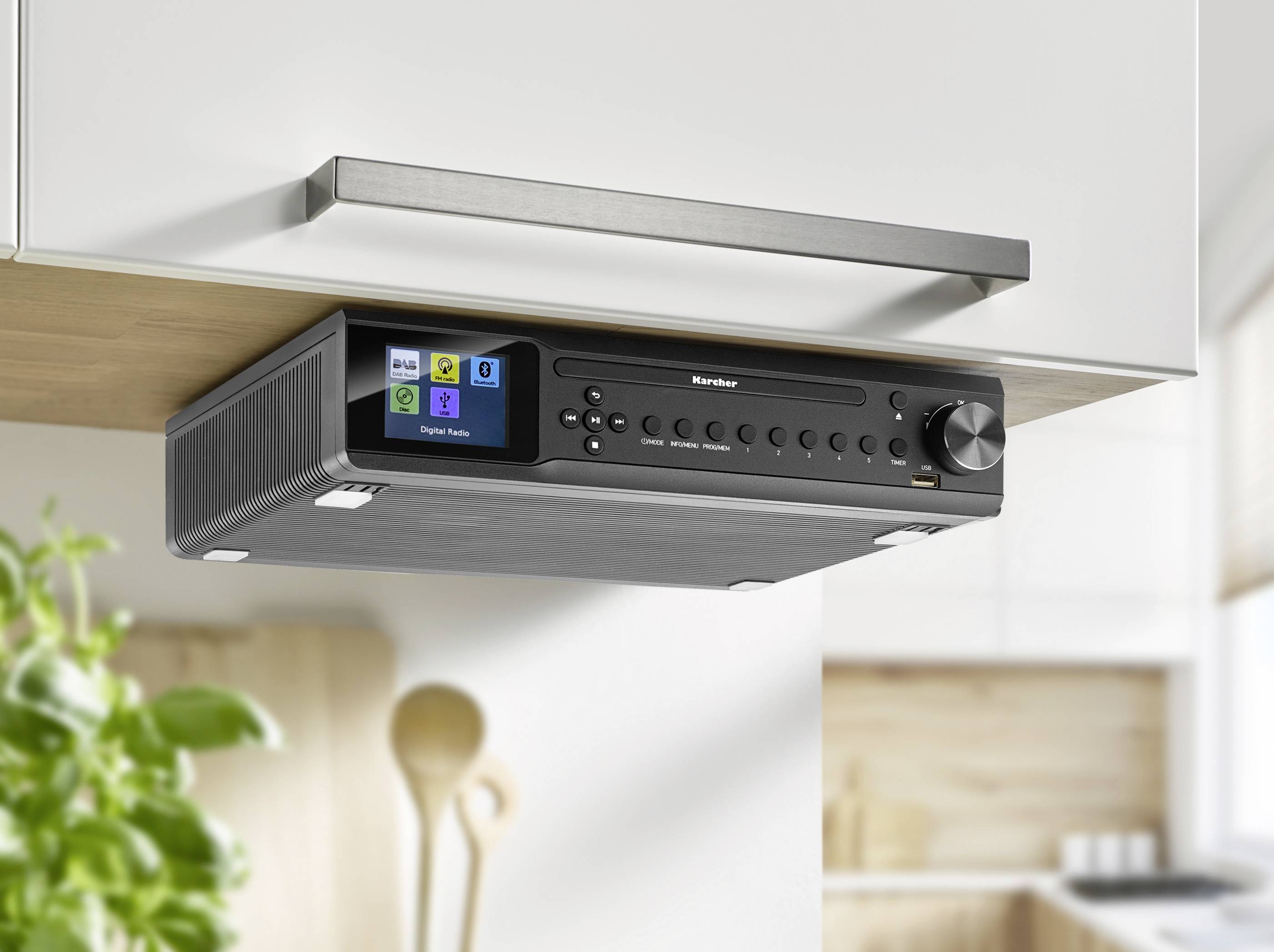 Karcher RA 2060D-B Radio à suspendre DAB+, FM DAB+, FM, Bluetooth, CD noir