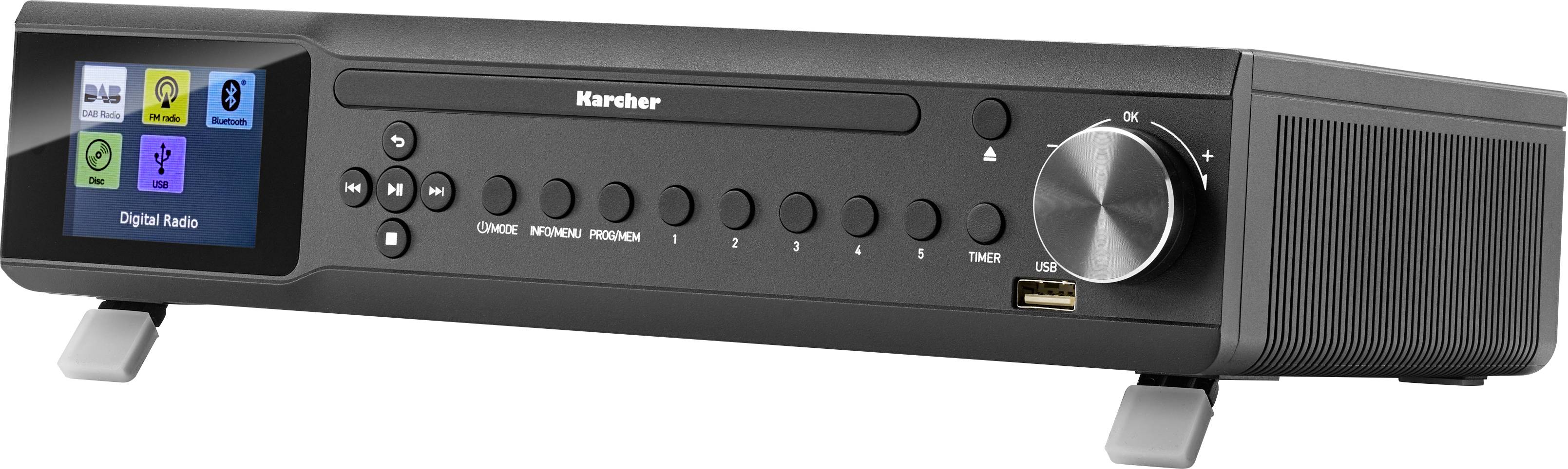 Karcher RA 2060D-B Radio à suspendre DAB+, FM DAB+, FM, Bluetooth, CD noir