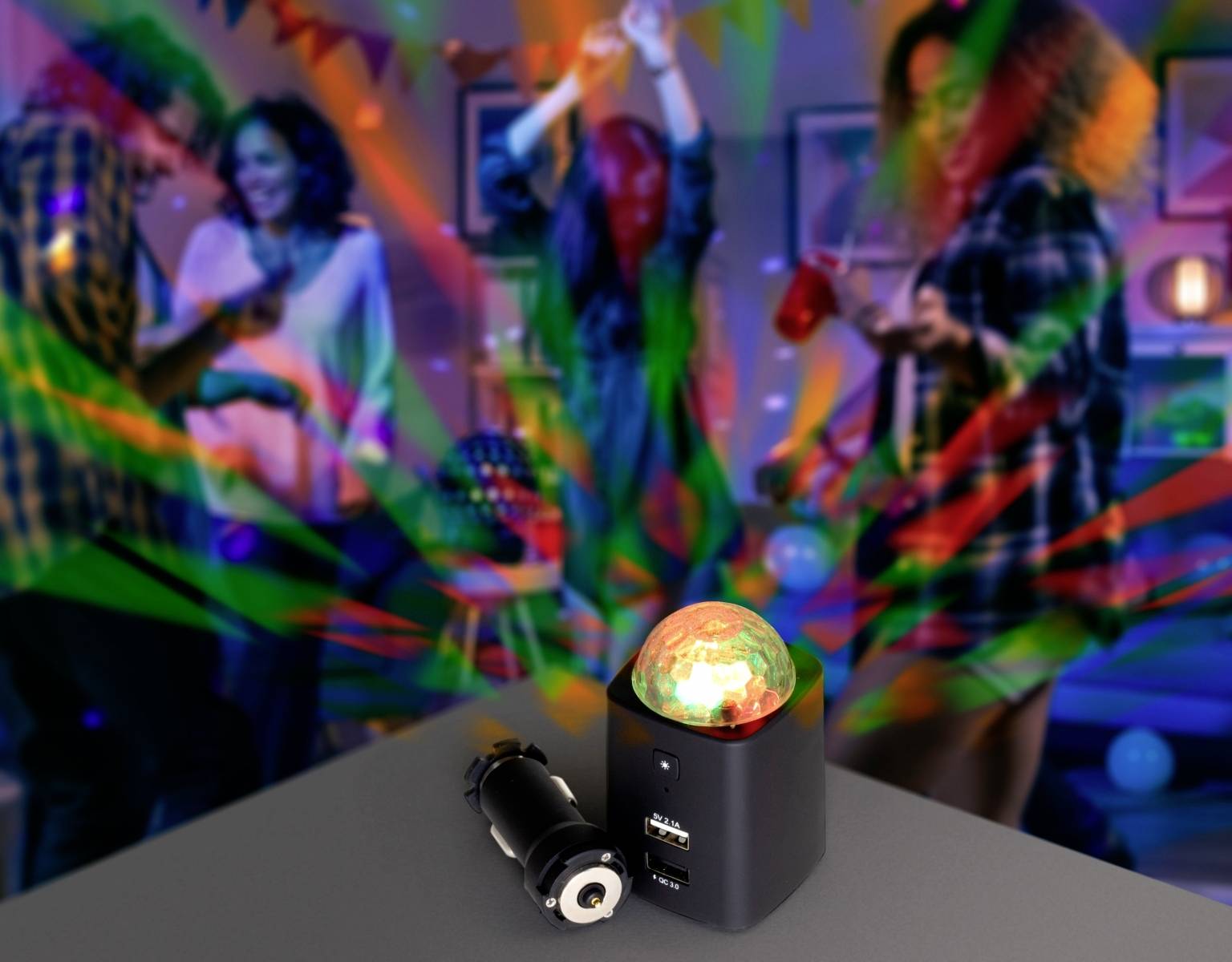 Technaxx Chargeur de voiture mobile Disco TX-159 Charge de courant max=2.1 A 12/24 V, 5 V par USB