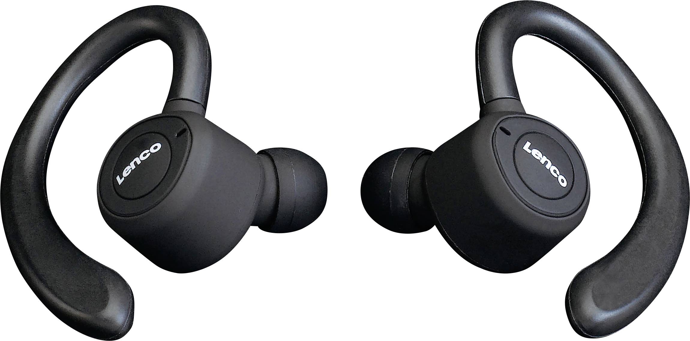 Lenco EPB-460BK Oreillette Bluetooth noir micro-casque, arceau auriculaire, résistant à la sueur pour le sport