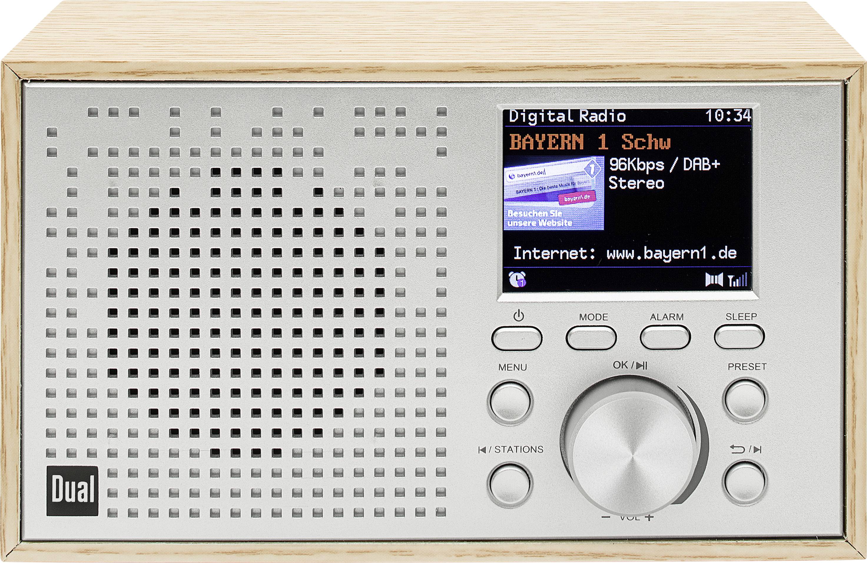 Dual DCR 100 Radio de table DAB+, FM Bluetooth, DAB+, FM fonction réveil bois (clair)