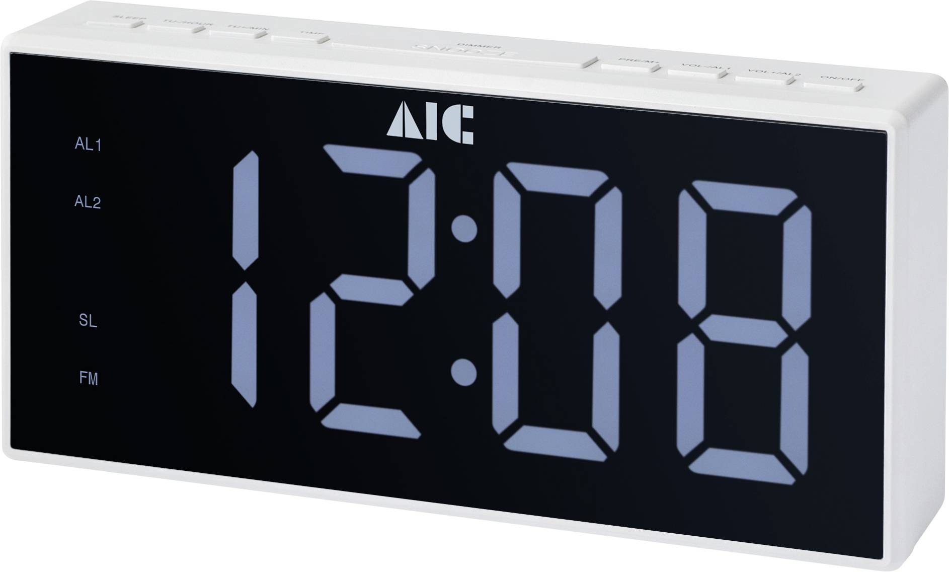 AIC 48XXL Radio-réveil FM fonction réveil blanc