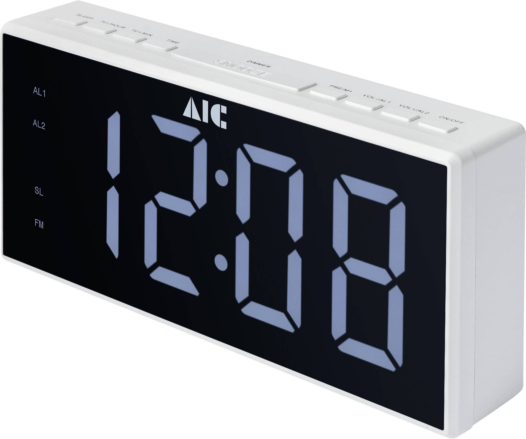 AIC 48XXL Radio-réveil FM fonction réveil blanc
