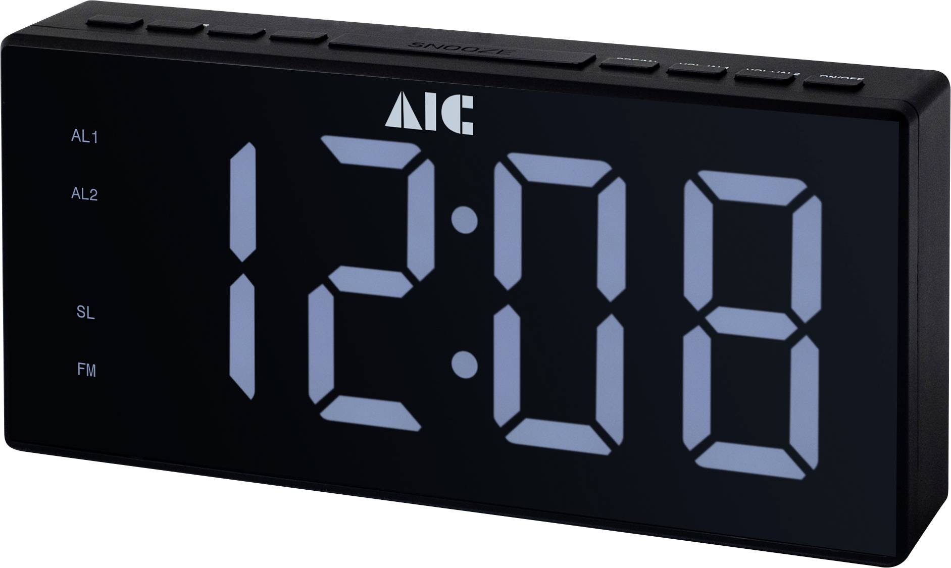 AIC 48XXL Radio-réveil FM fonction réveil noir