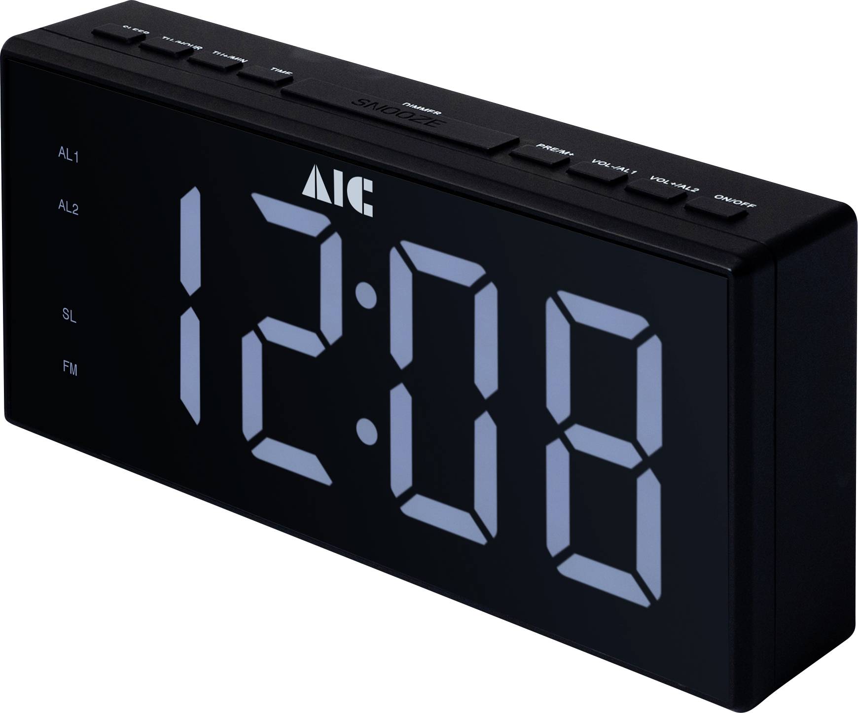AIC 48XXL Radio-réveil FM fonction réveil noir