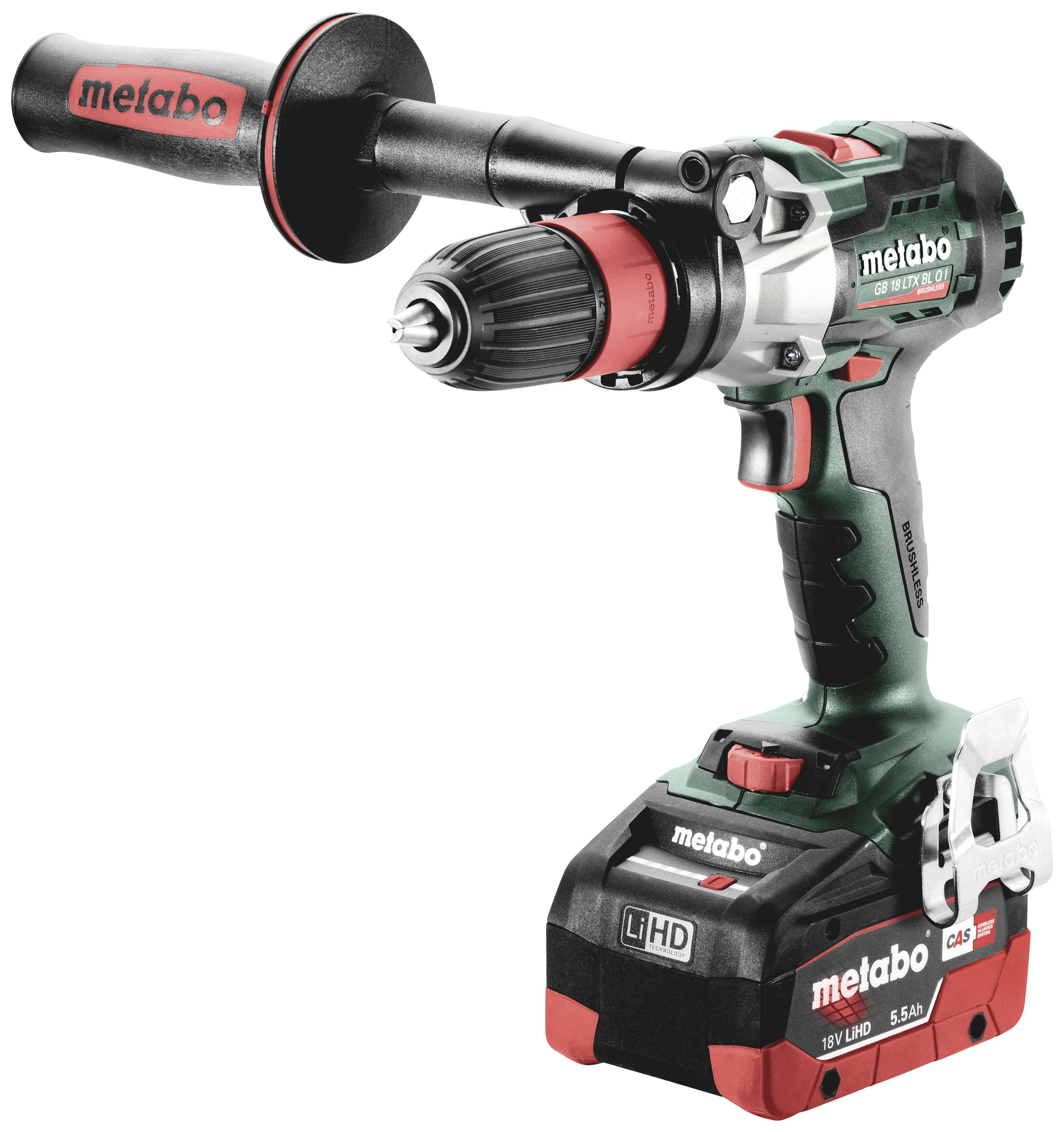Visseuse-perceuse sans fil Metabo de 18V, au design robuste et à la poignée ergonomique, idéale pour les travaux de bricolage et professionnels.