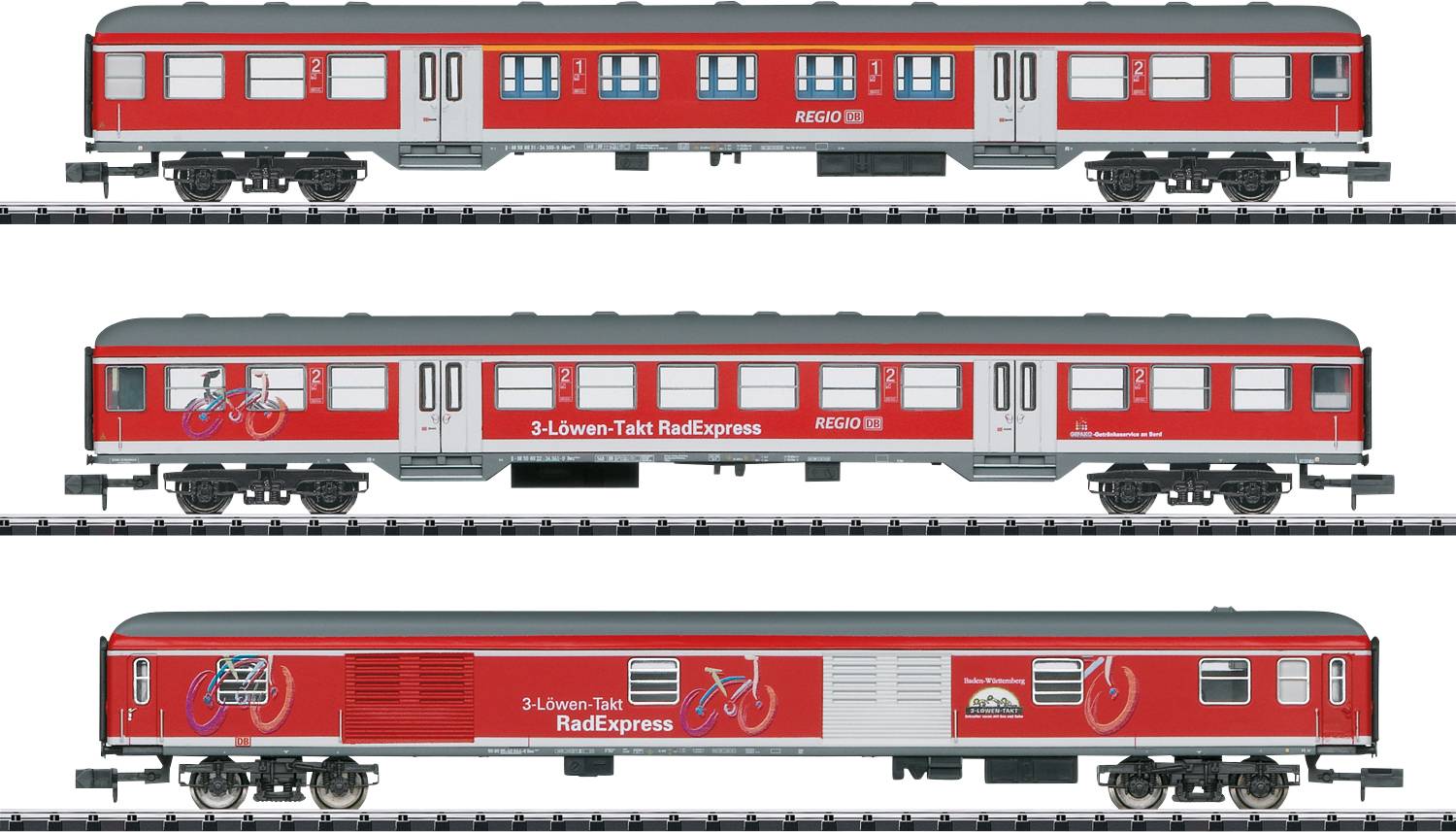 MiniTrix T15884 SET de 3 voitures de voyageurs « Faradexpress » de la DB