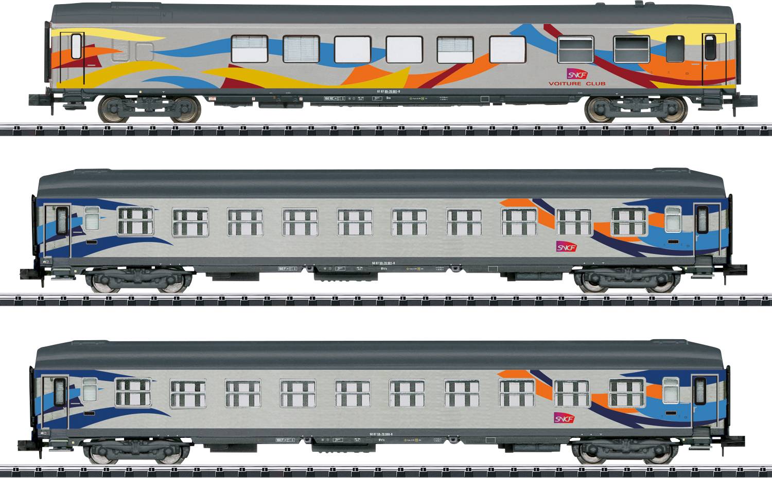 MiniTrix T18210 SET de 3 voitures de train rapide « Croisière » de la SNCF