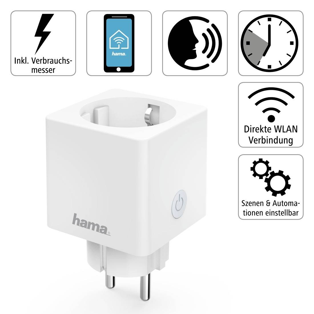 Hama 00176575 Wi-Fi Prise avec fonction de mesure intérieure 3680 W