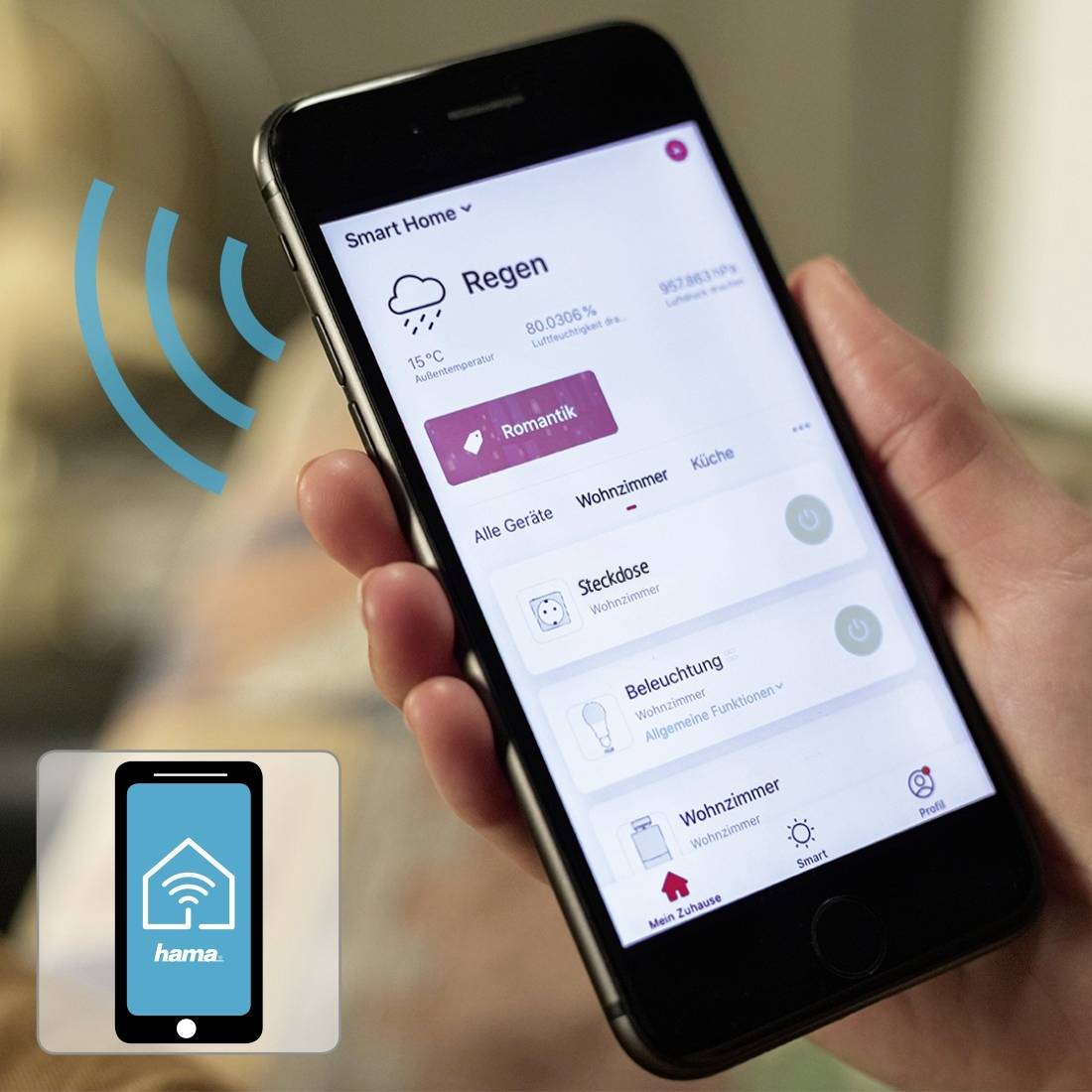 Hama 00176575 Wi-Fi Prise avec fonction de mesure intérieure 3680 W