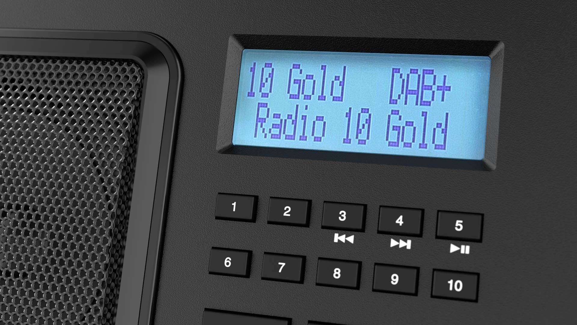PerfectPro ROCKBOX Radio de chantier DAB+, FM AUX, Bluetooth résistant aux coups noir
