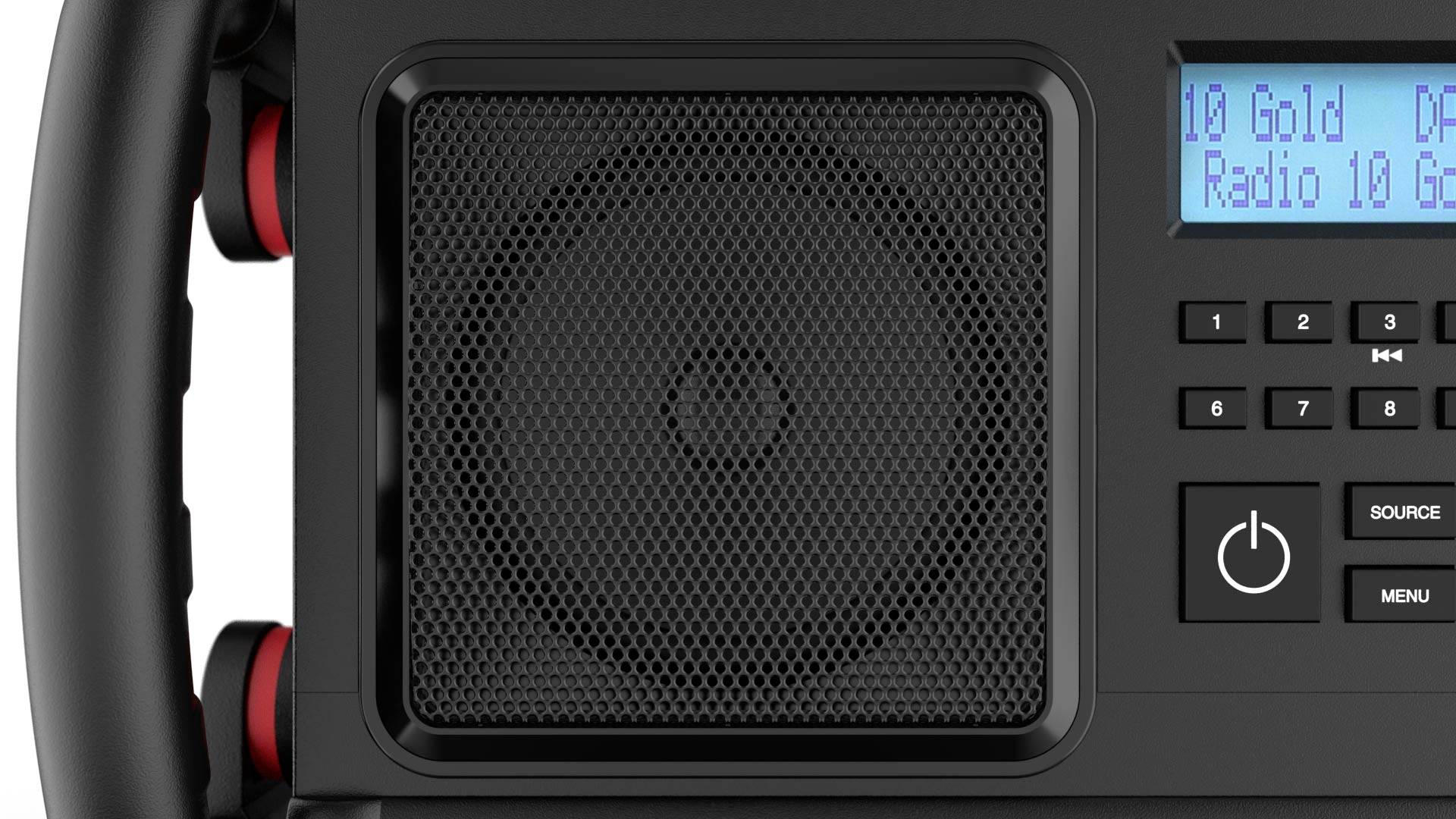 PerfectPro ROCKBOX Radio de chantier DAB+, FM AUX, Bluetooth résistant aux coups noir