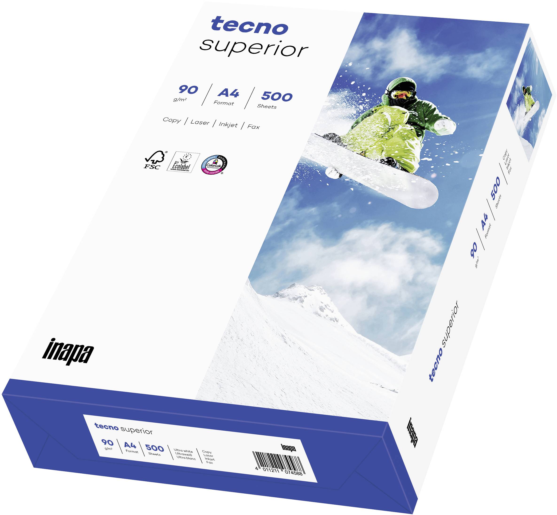 Inapa Tecno Superior 2100011538 Papier de photocopieur DIN A4 90 g/m² 500 feuille(s) blanc