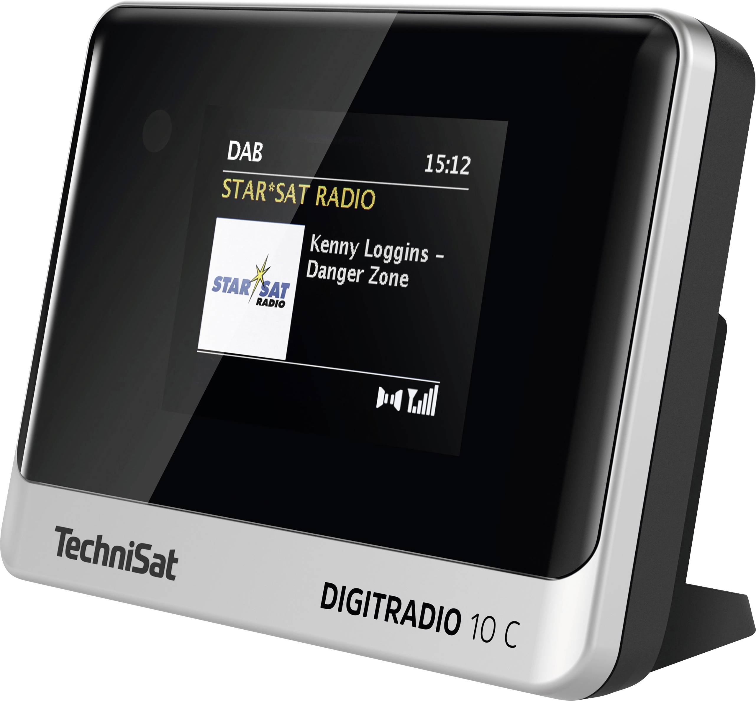 TechniSat DIGITRADIO 10 C Radio de table DAB+, FM Bluetooth avec télécommande, fonction réveil noir,argent