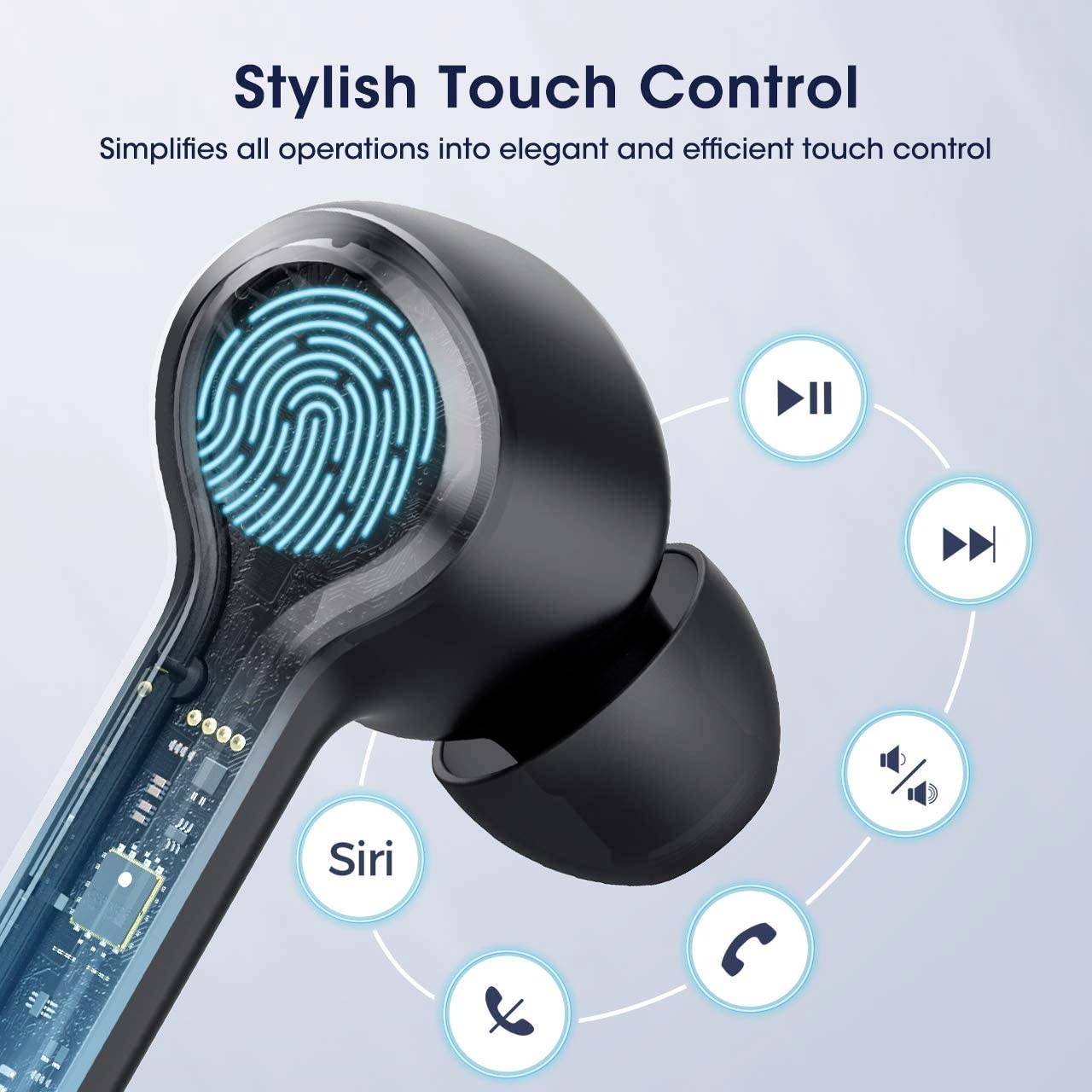 Mpow M9 Écouteurs intra-auriculaires Bluetooth noir résistant à la sueur