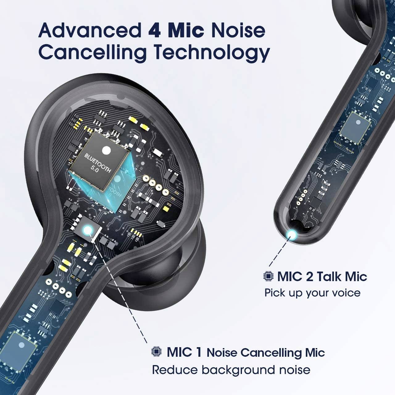 Mpow M9 Écouteurs intra-auriculaires Bluetooth noir résistant à la sueur