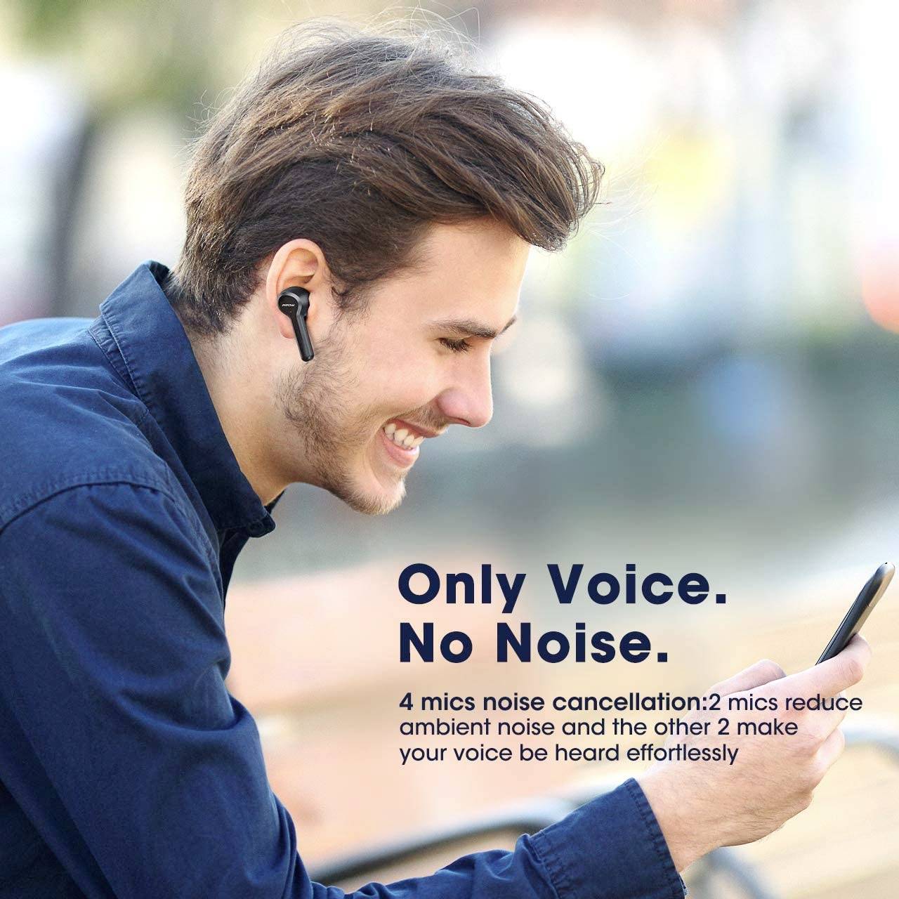 Mpow M9 Écouteurs intra-auriculaires Bluetooth noir résistant à la sueur